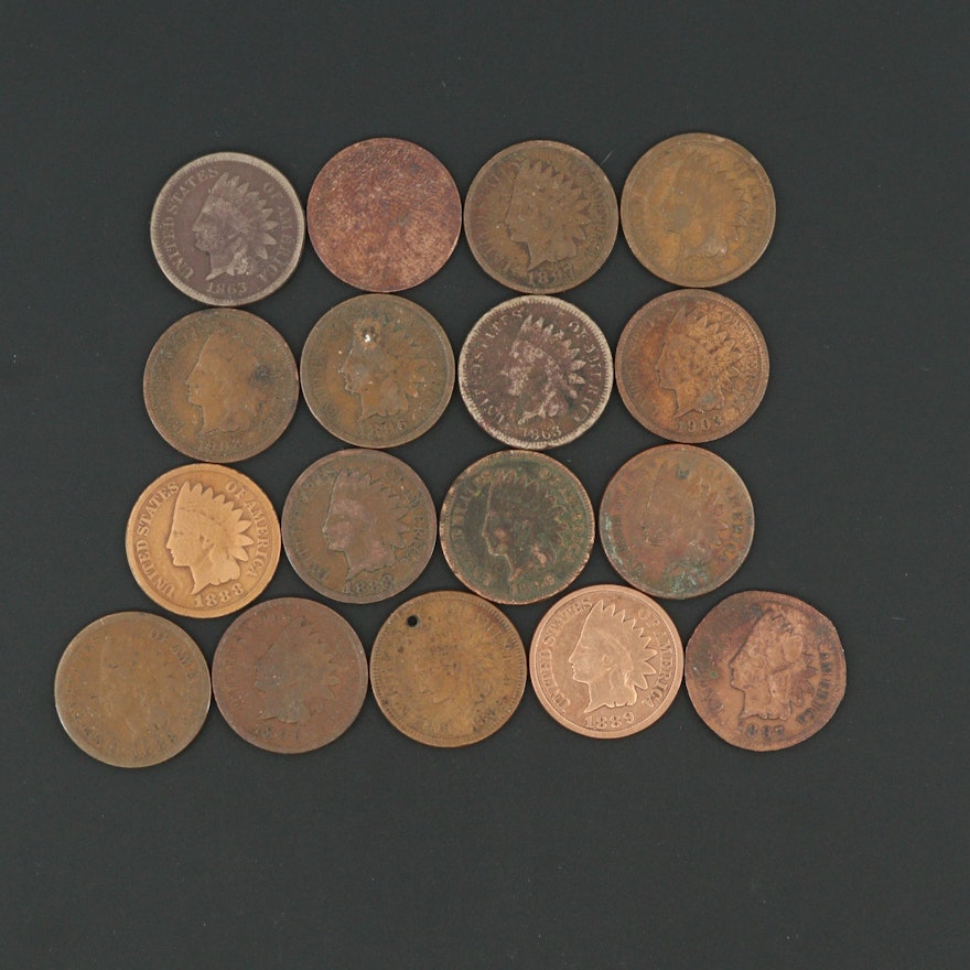 Seventeen Indian Head Cents