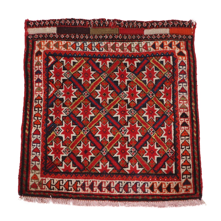 Hand-Knotted Persian Shiraz Wool Bag Face