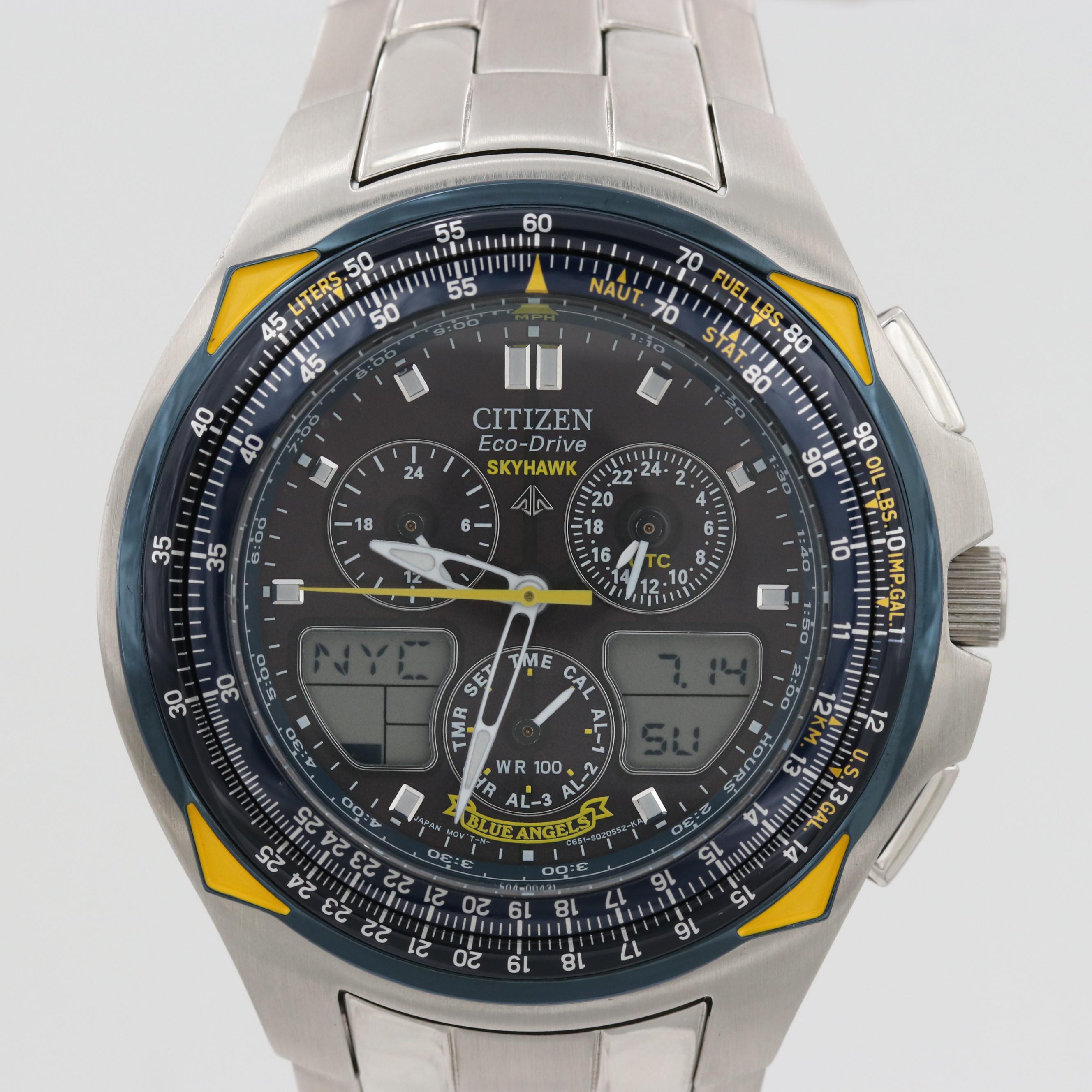 Citizen Skyhawk Blue Angels Eco-Drive Stainless Steel Multi function Watch