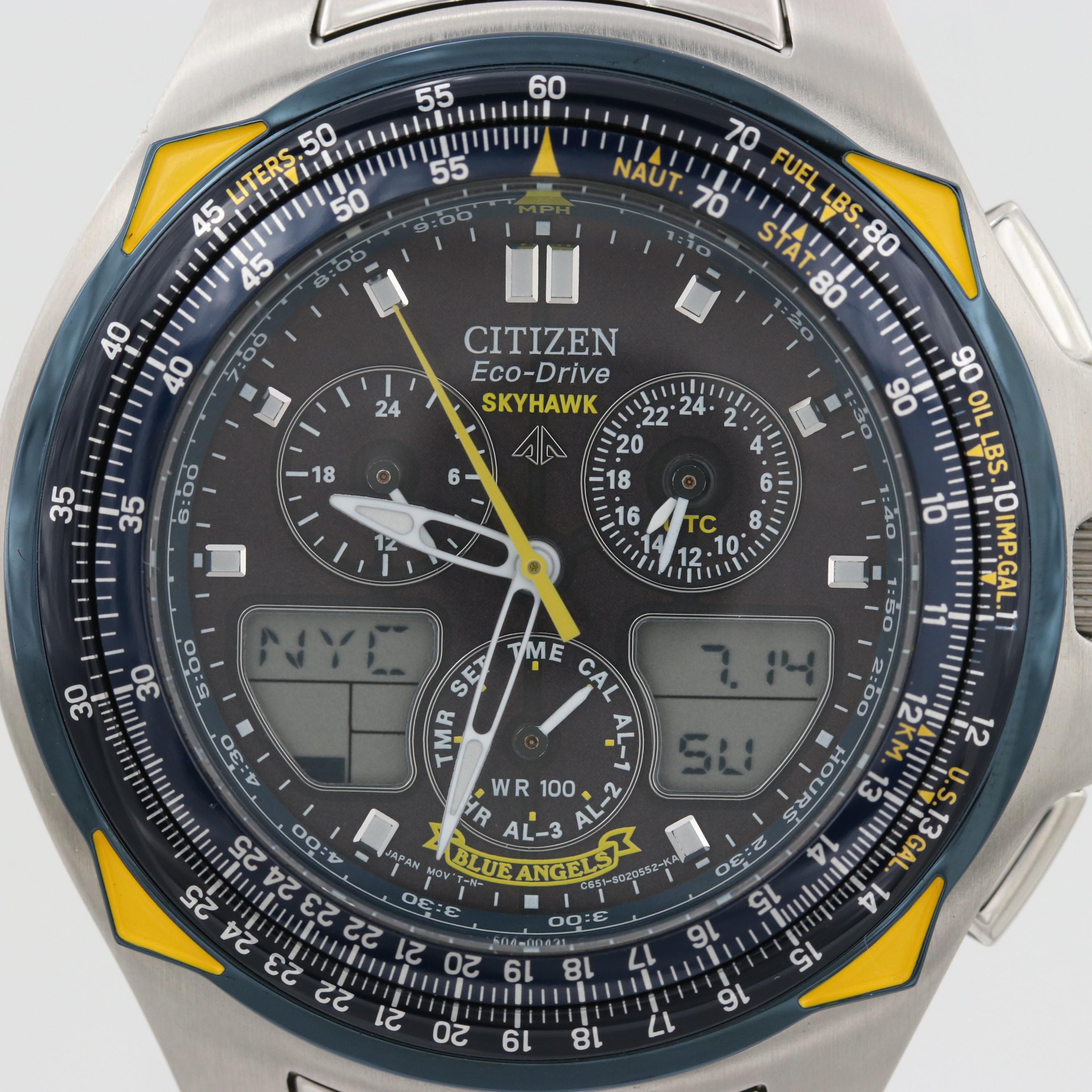 Citizen Skyhawk Blue Angels Eco-Drive Stainless Steel Multi function Watch