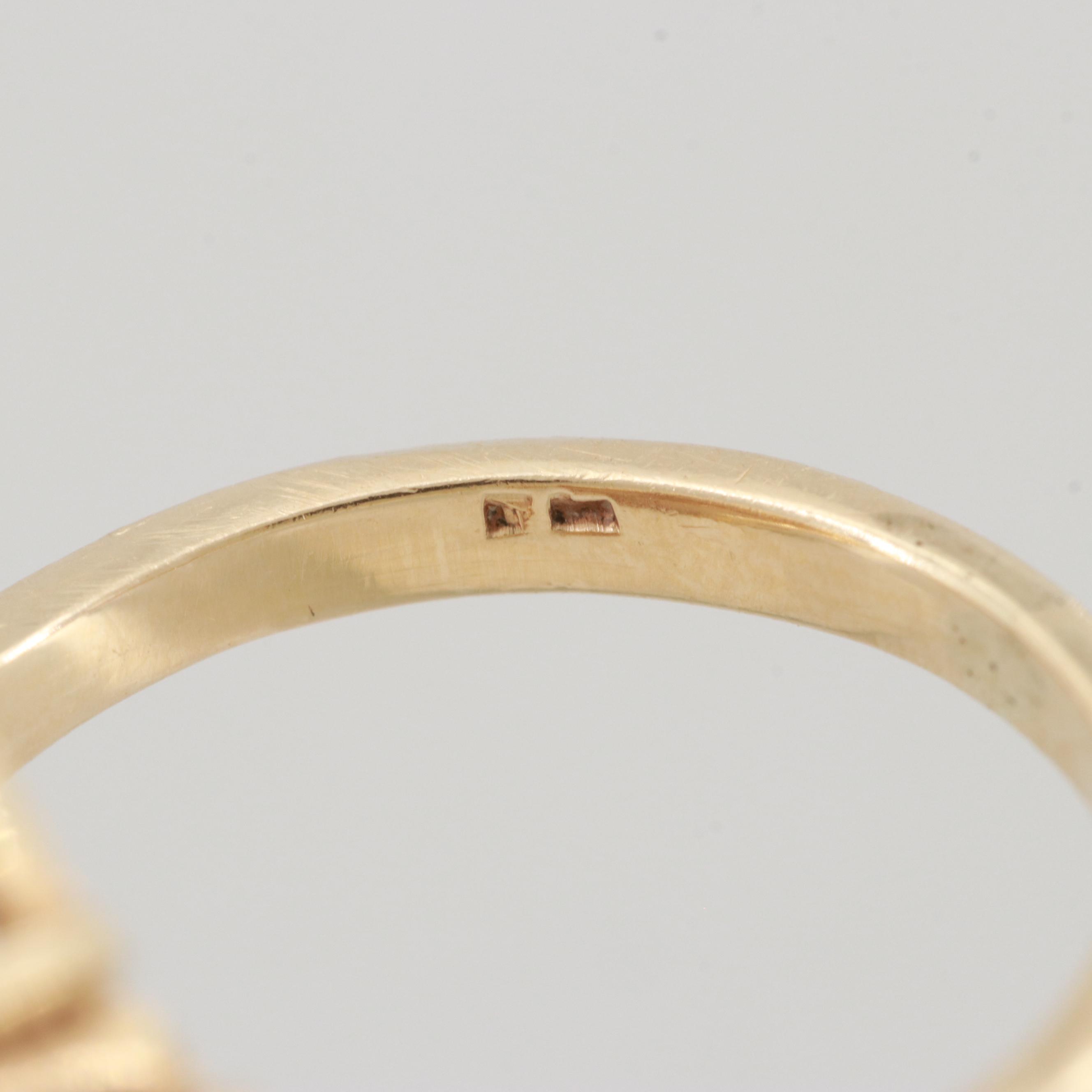 14K Yellow Gold Opal and Emerald Ring