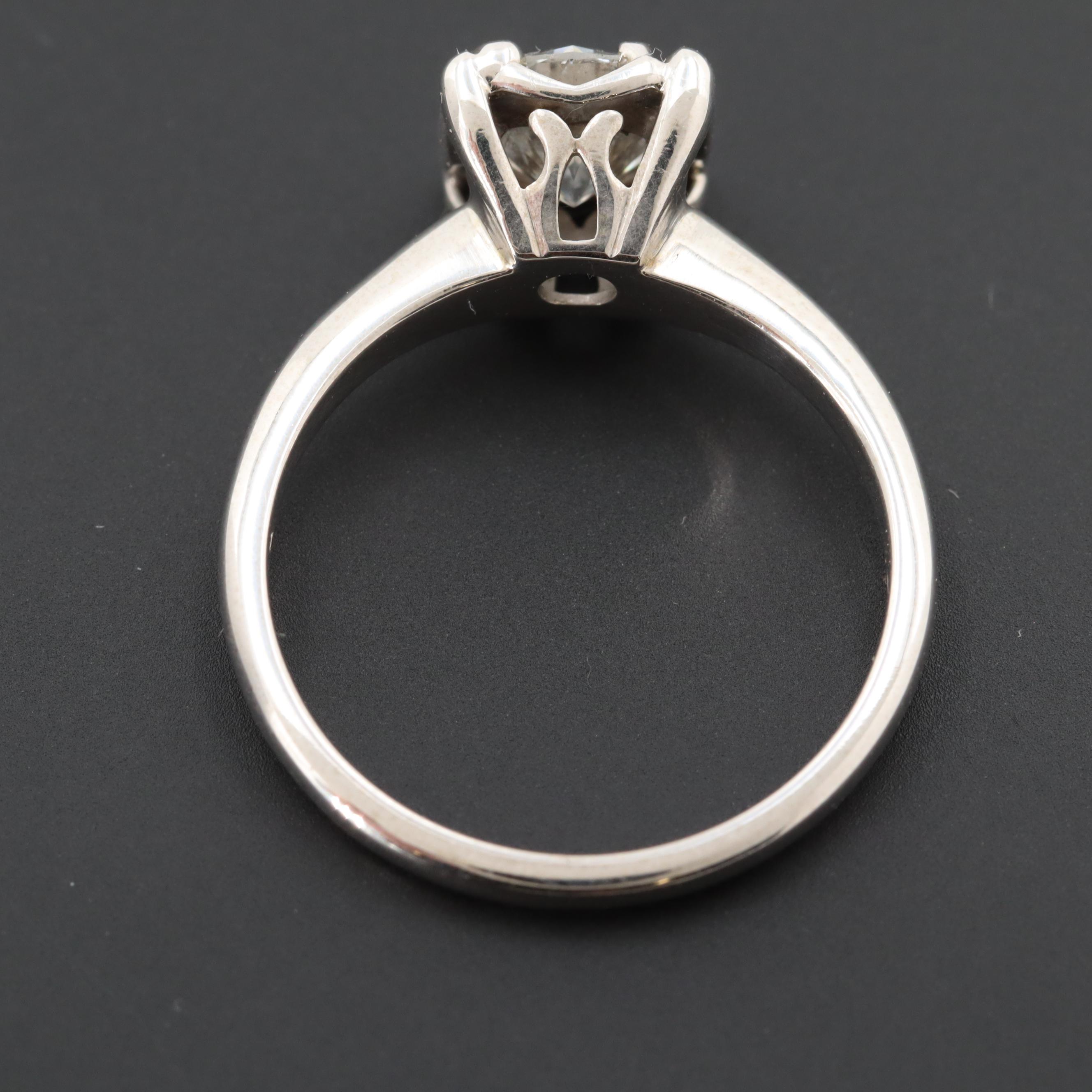 Vintage 14K White 1.14 CT Gold Diamond Ring