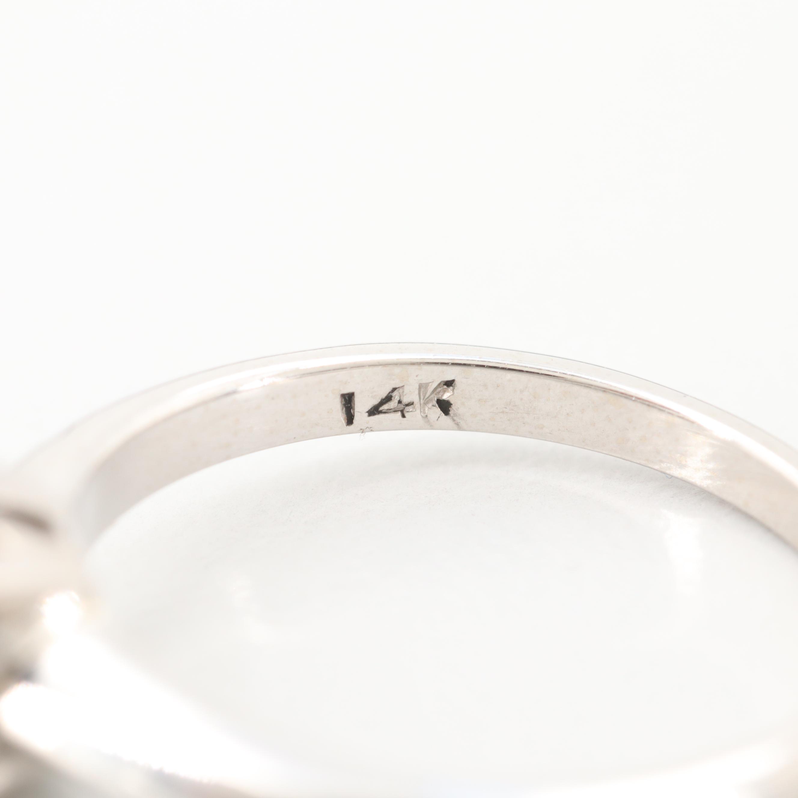 Vintage 14K White 1.14 CT Gold Diamond Ring