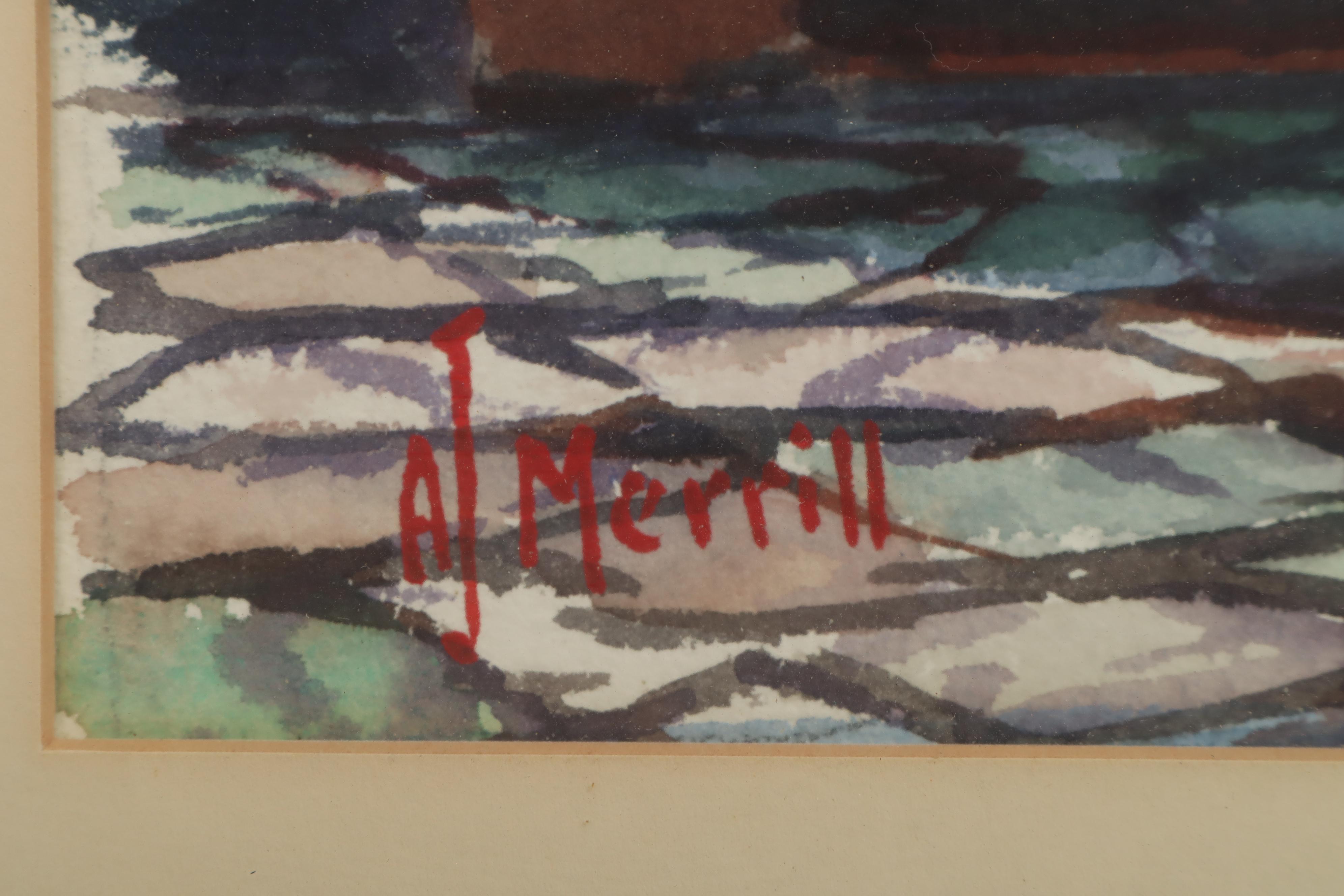 Arthur J. Merrill Watercolor Painting "El Coral - Guanajuato"