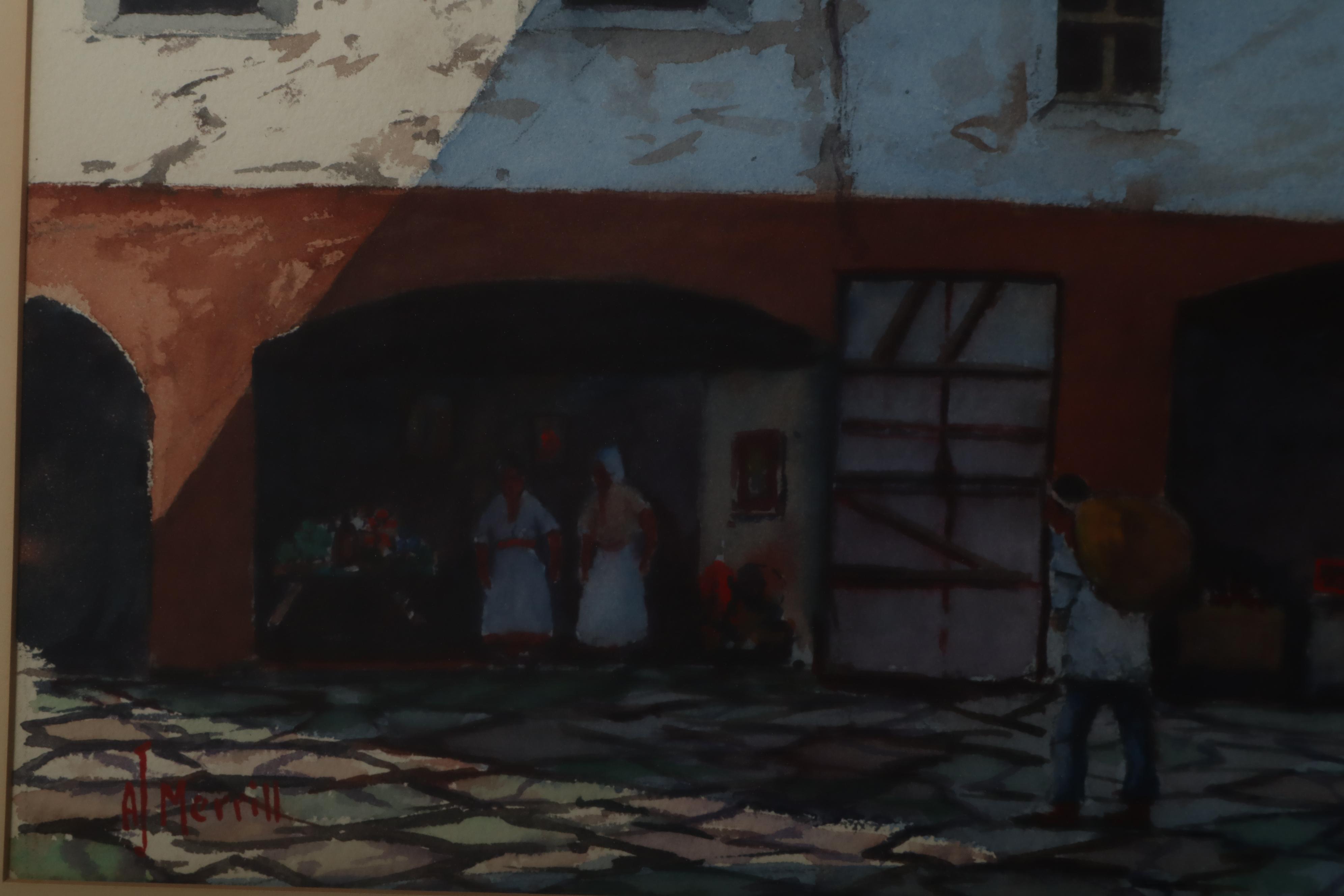 Arthur J. Merrill Watercolor Painting "El Coral - Guanajuato"