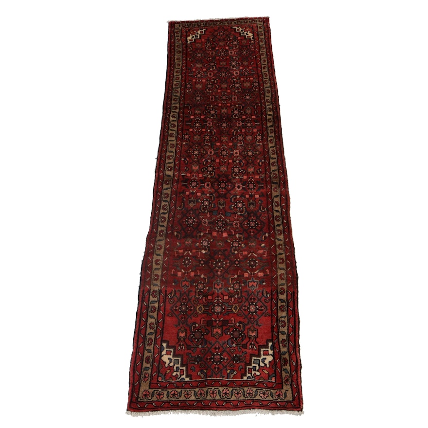 2'11 x 9'10 Hand-Knotted Persian Bibikabad Wool Carpet, Circa 1960