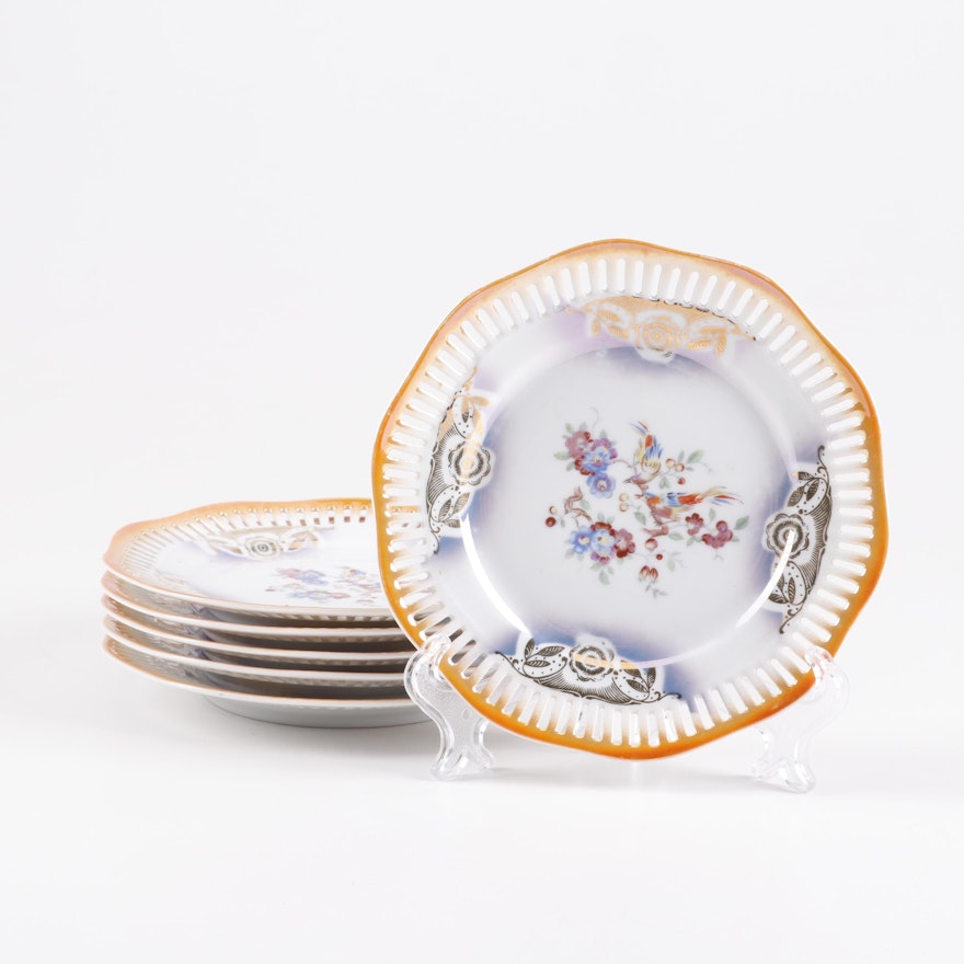 Gebrüder Winterling Porcelain Reticulated Bread and Butter Plates