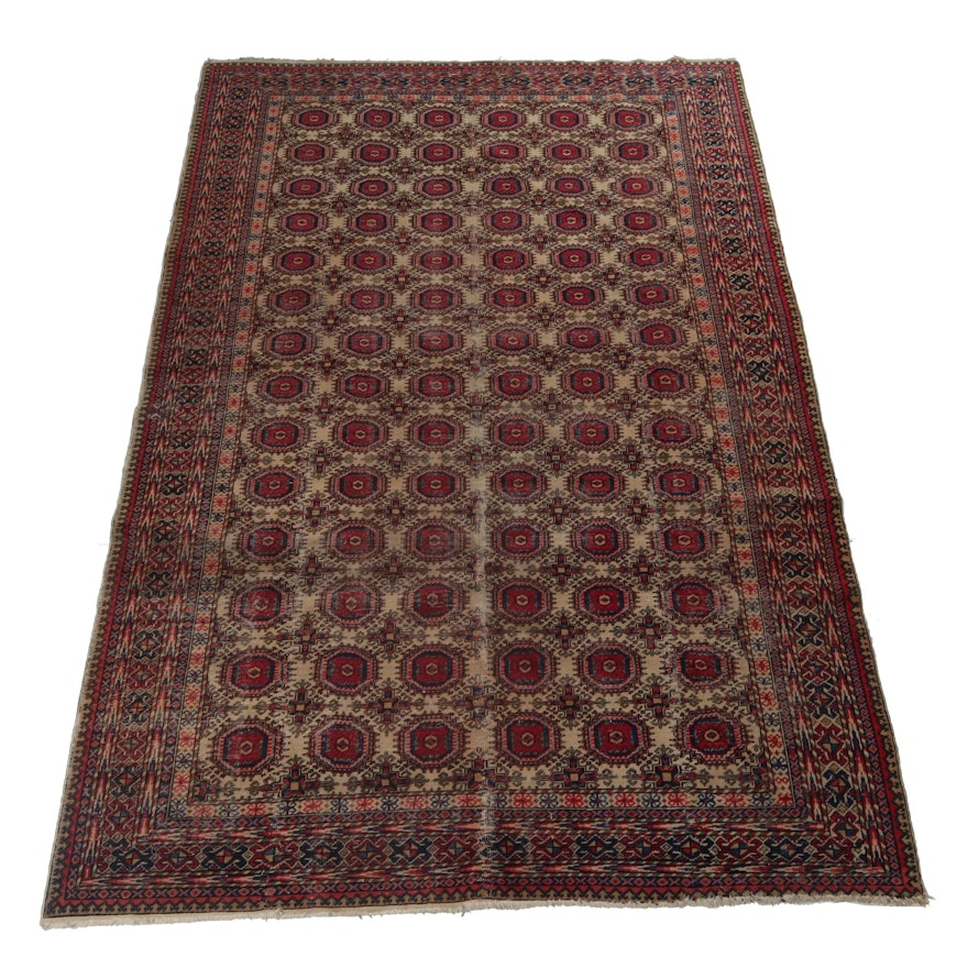 6'6 x 9'10 Hand-Knotted Turkish Kayseri Wool Rug, Circa 1920