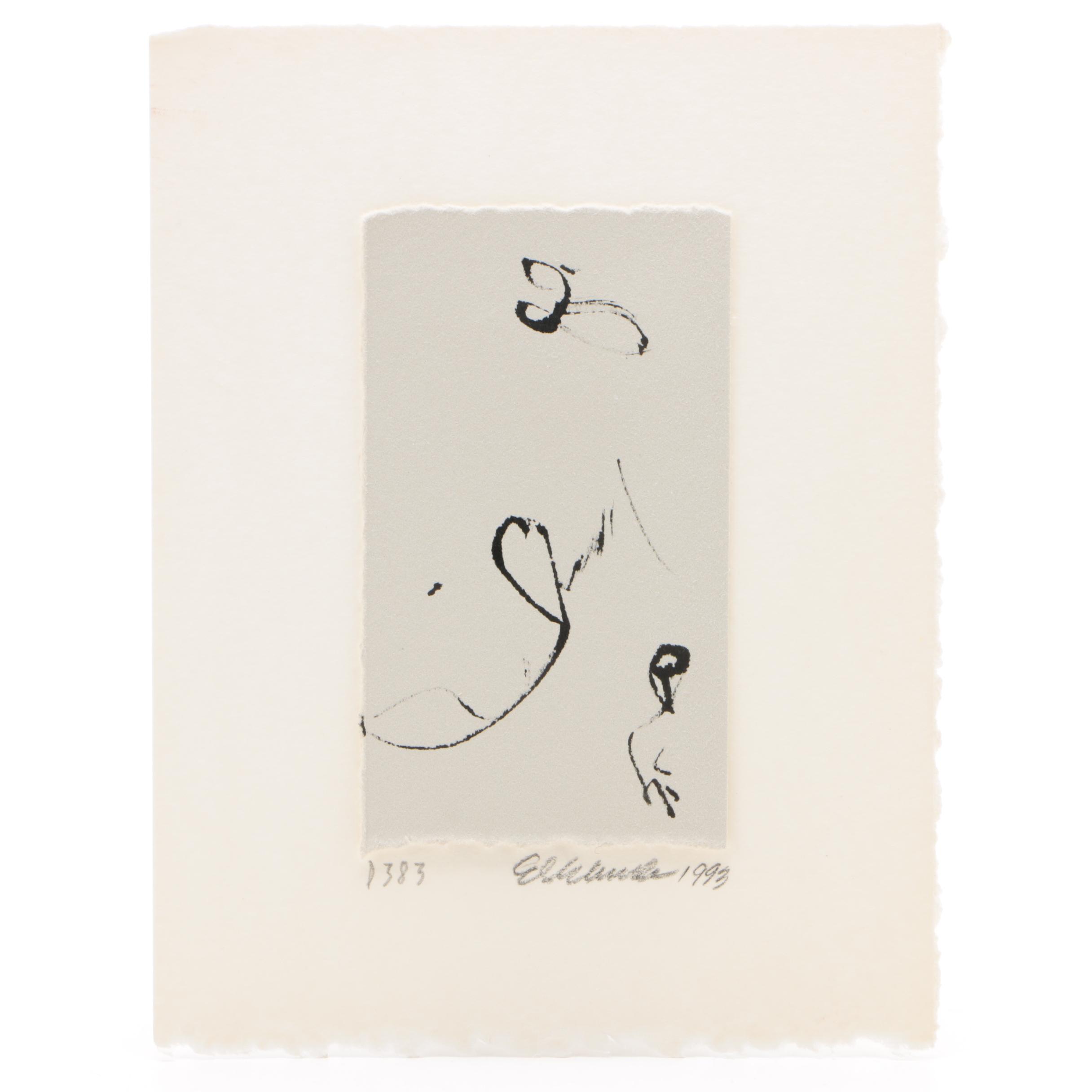 Edward Eberle 1993 Linear Ink Drawing