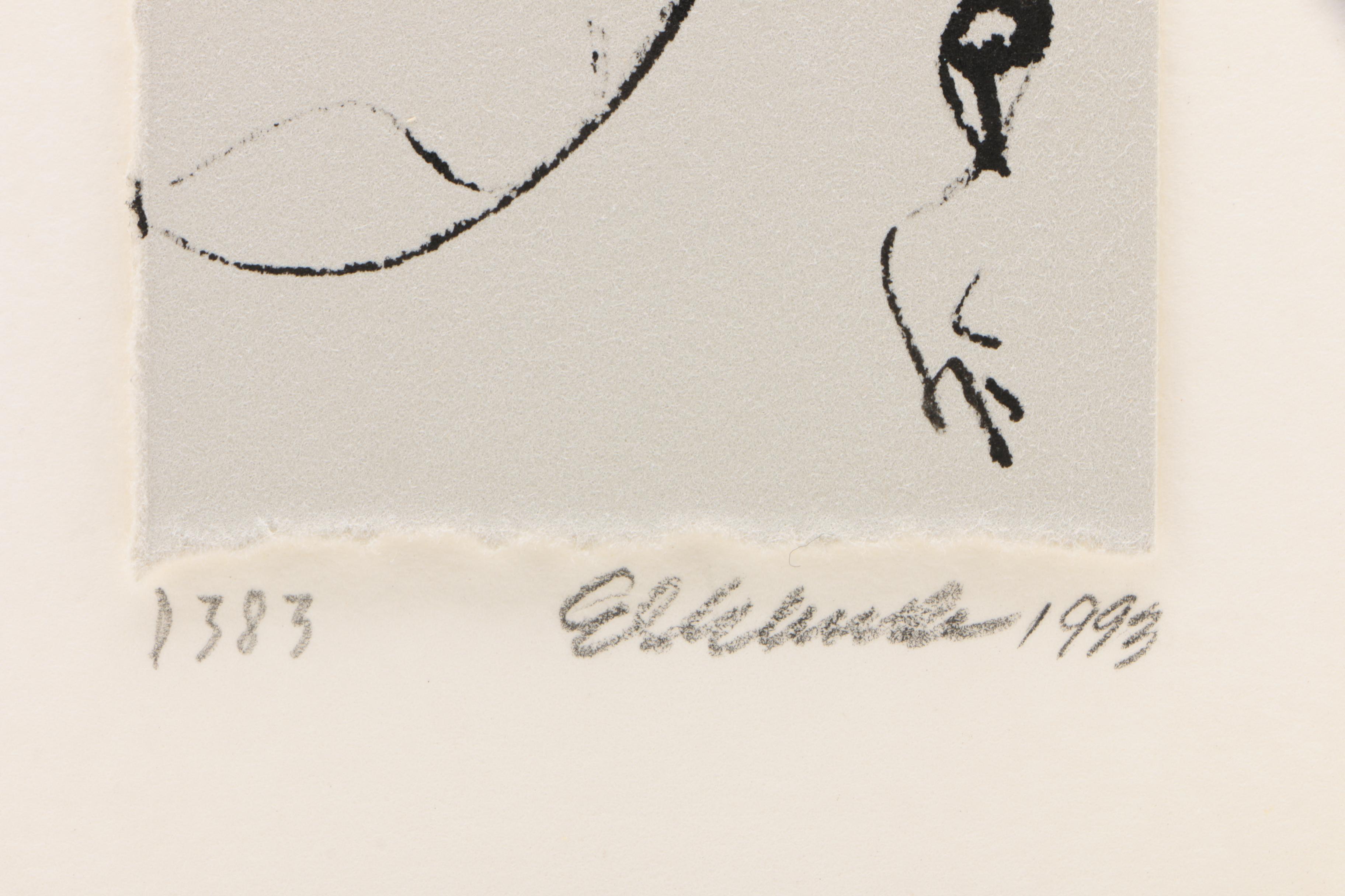 Edward Eberle 1993 Linear Ink Drawing