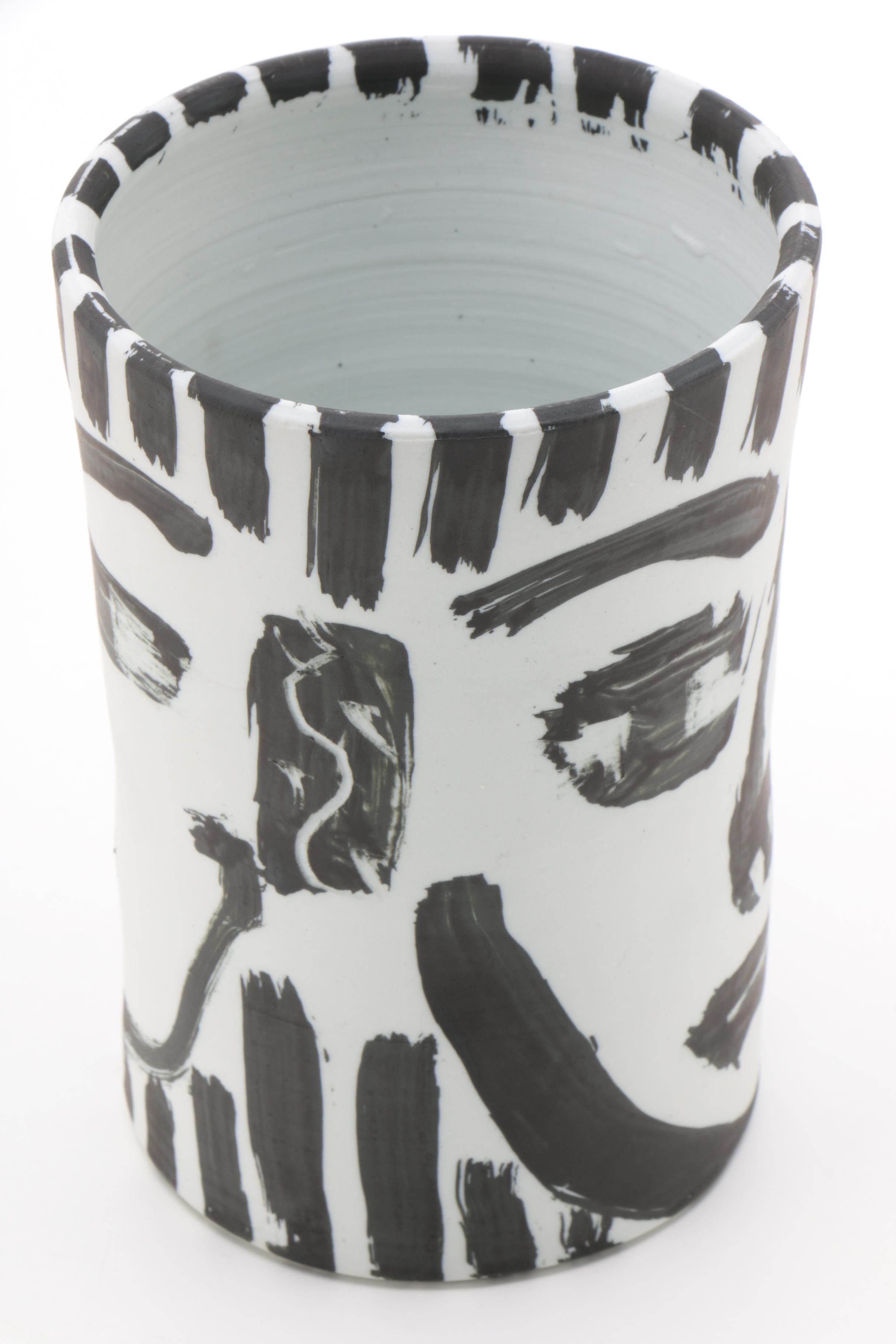 Edward Eberle 2018 Terra Sigillata Porcelain Vessel "2 Men"