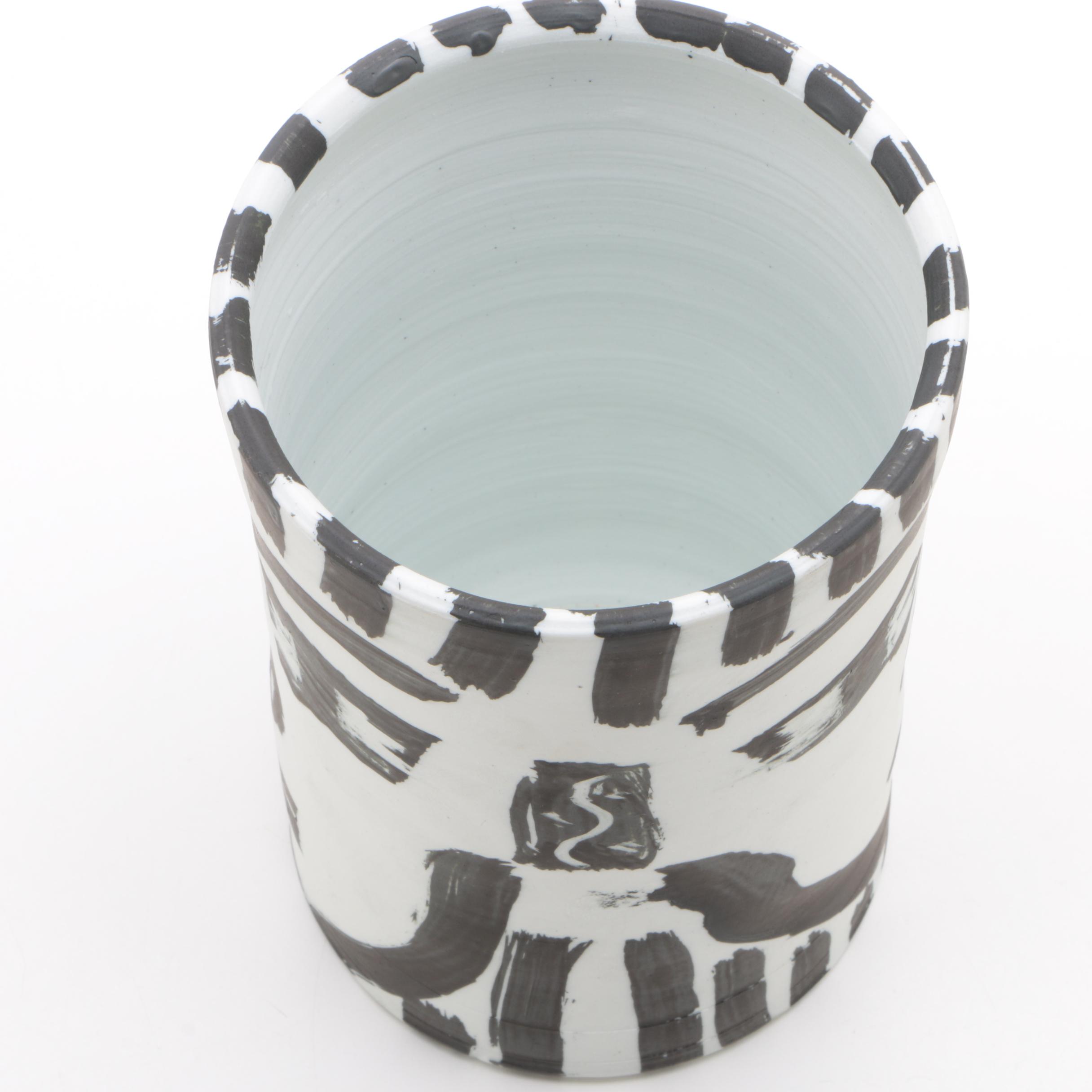 Edward Eberle 2018 Terra Sigillata Porcelain Vessel "2 Men"