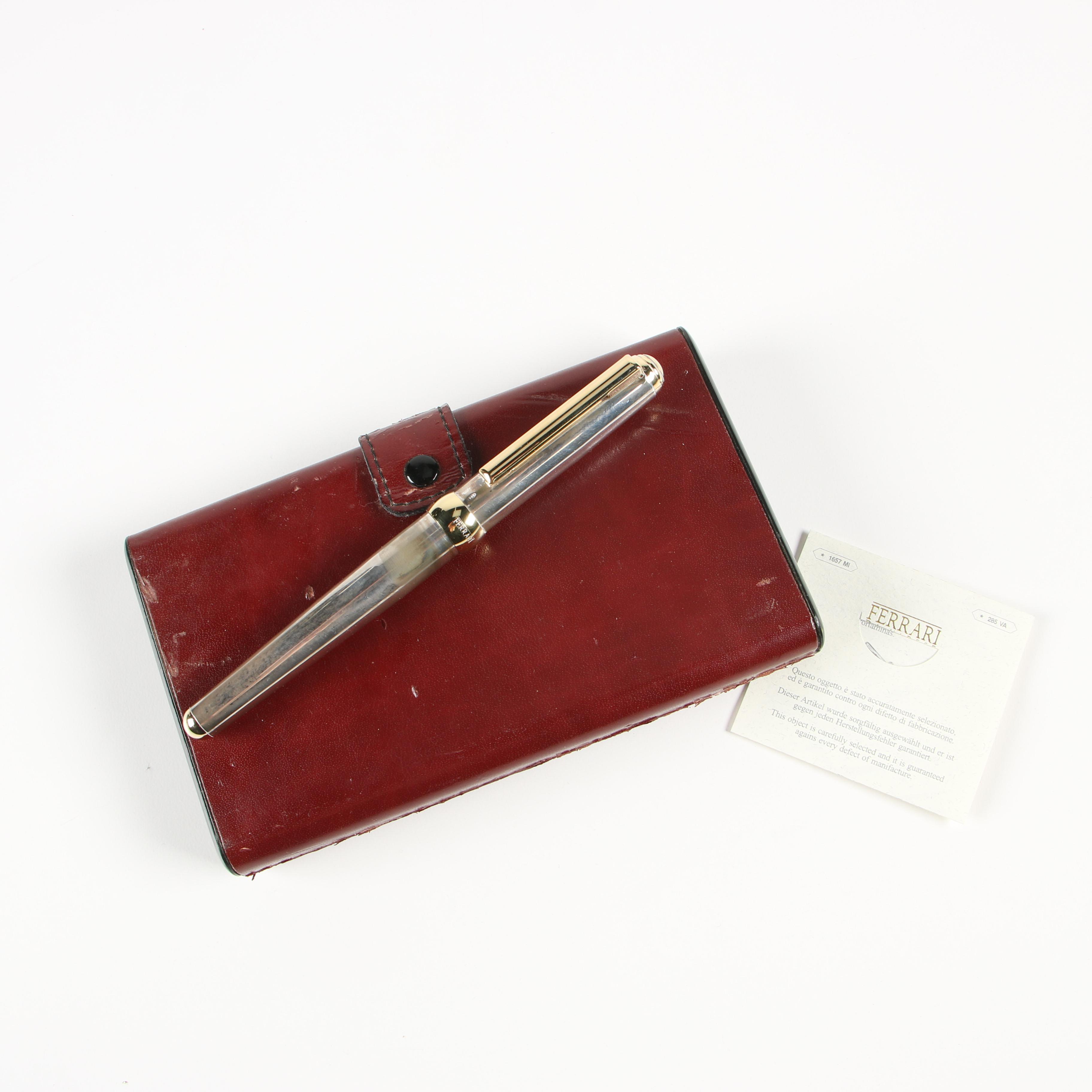 Ferrari Sterling Silver Ballpoint Pen with Case