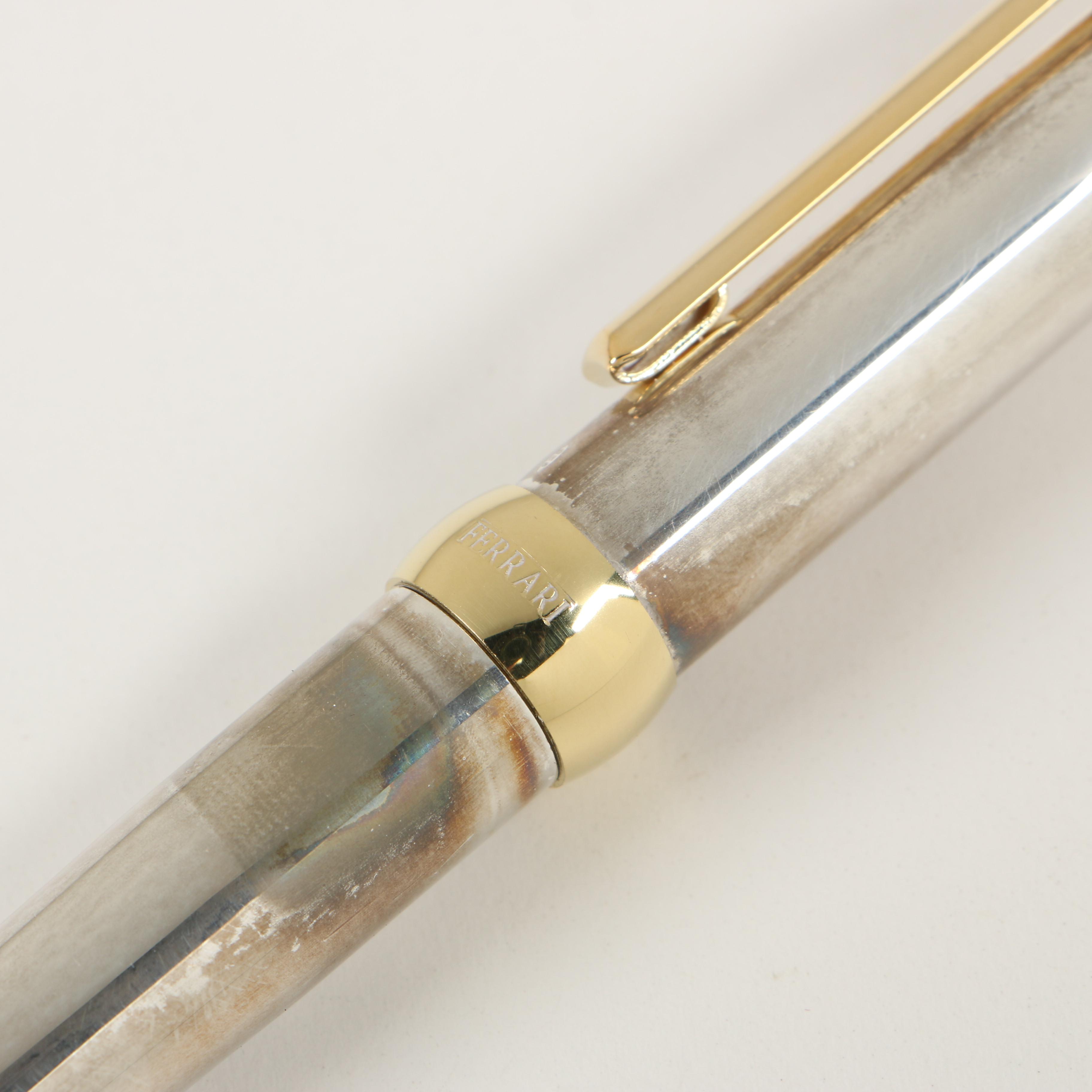 Ferrari Sterling Silver Ballpoint Pen with Case