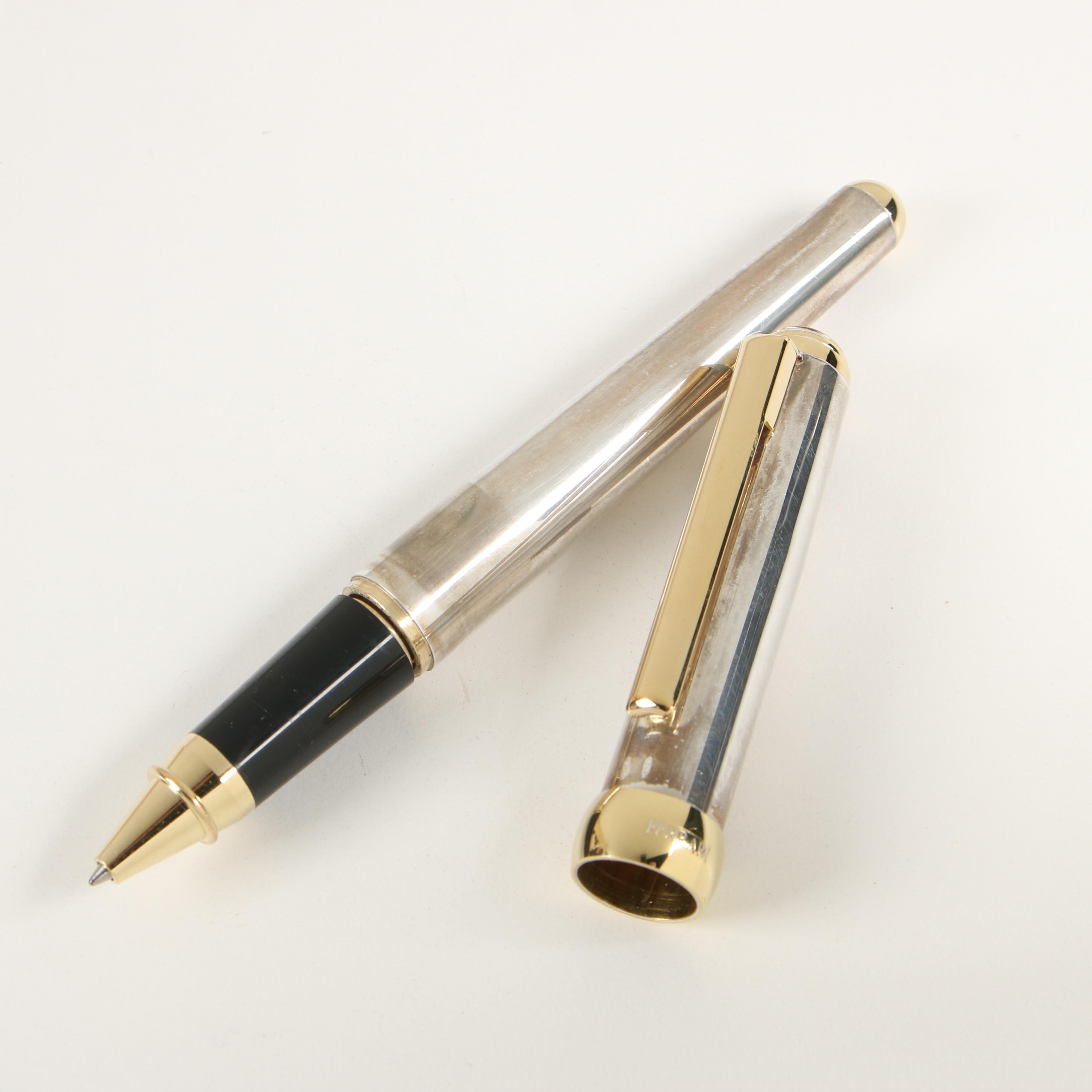 Ferrari Sterling Silver Ballpoint Pen with Case