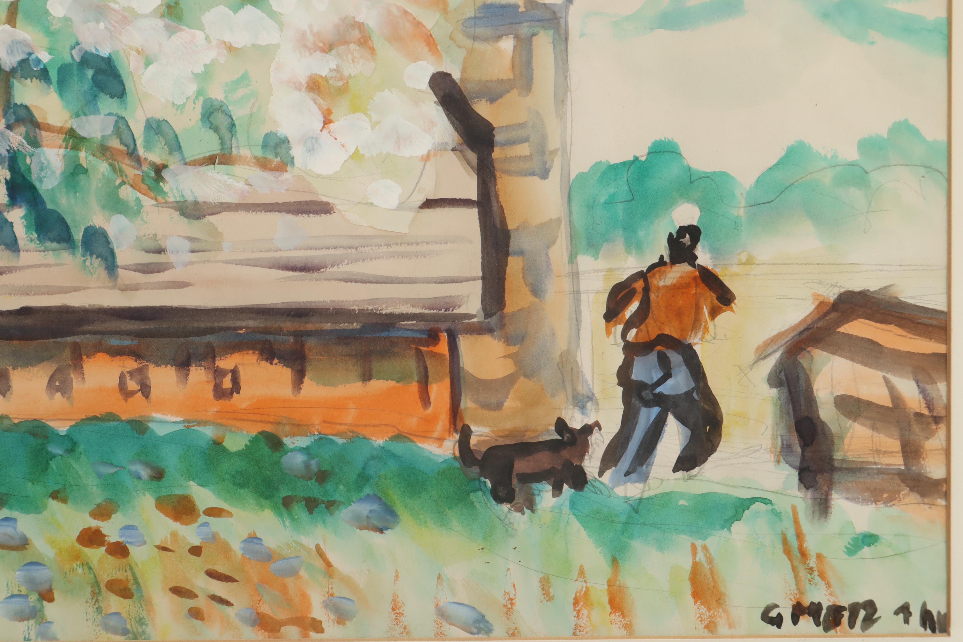 G. Metz Watercolor Painting