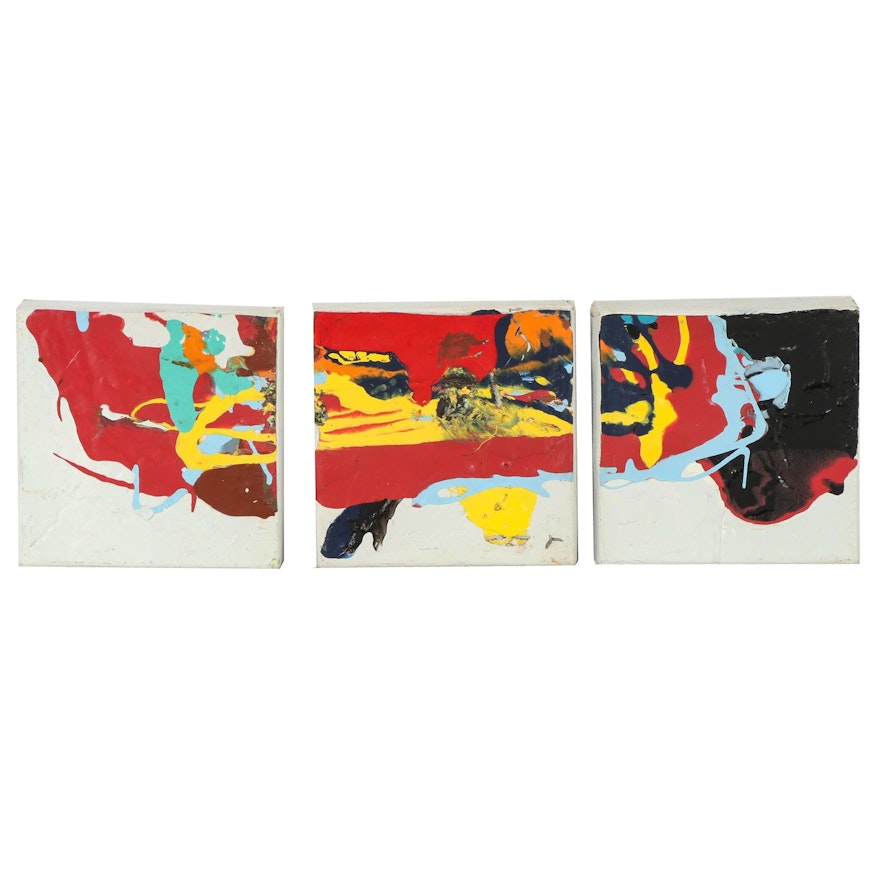 Abstract Acrylic Painting Triptych