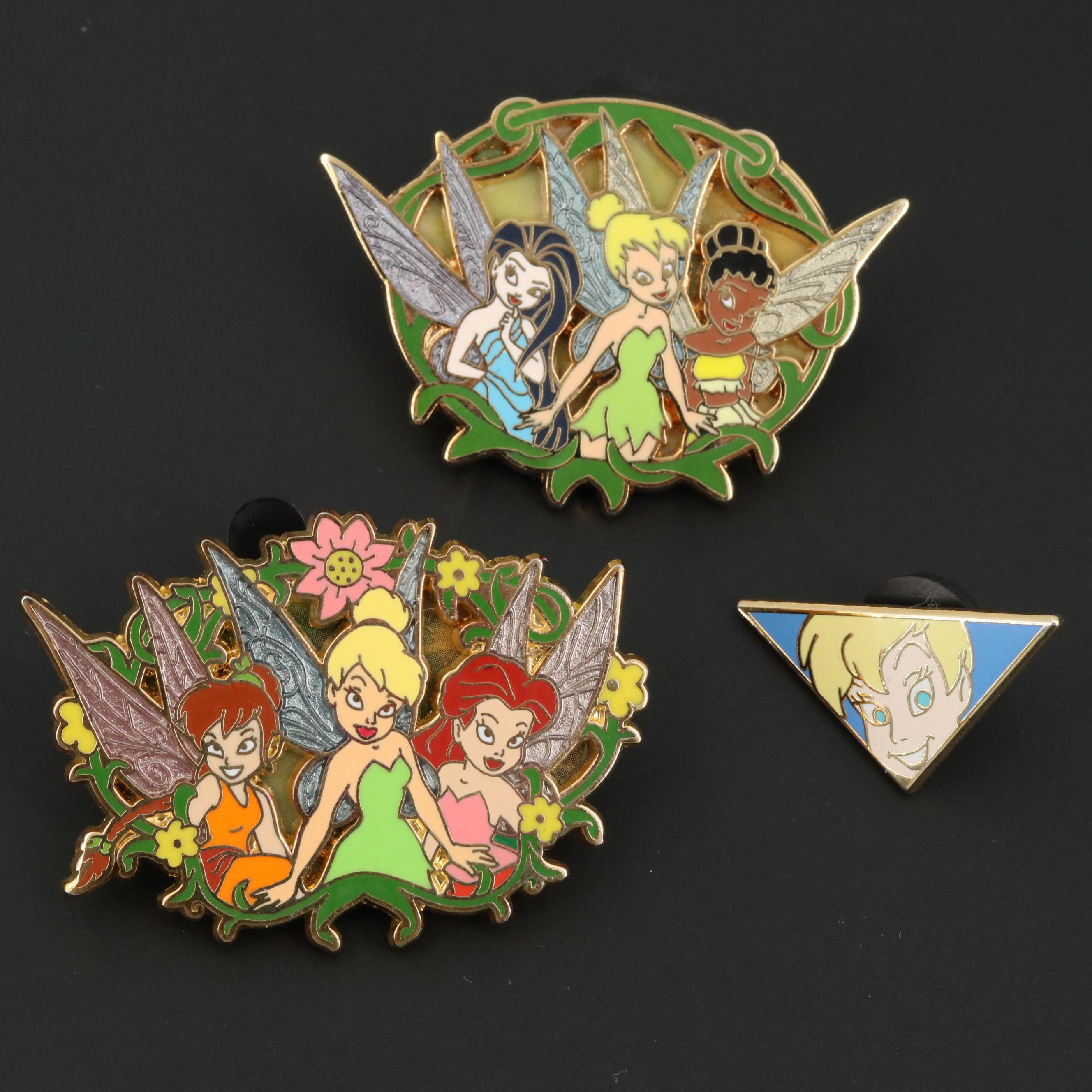 Disney Gold Tone Enamel Collection of Trading Pins