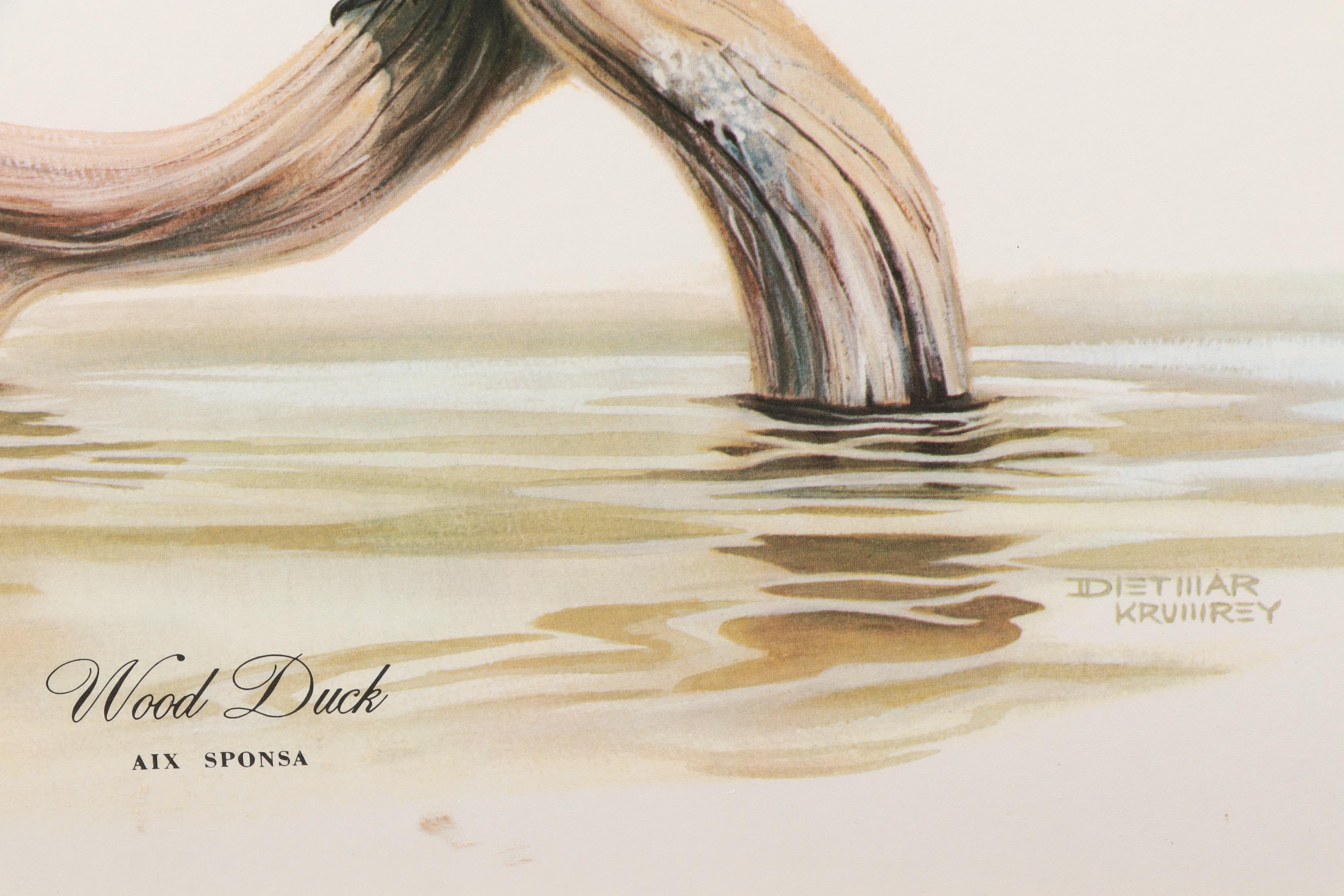 Tom Dunnington Offset Lithographs "Masked Bobwhite" and "Golden Eagle"