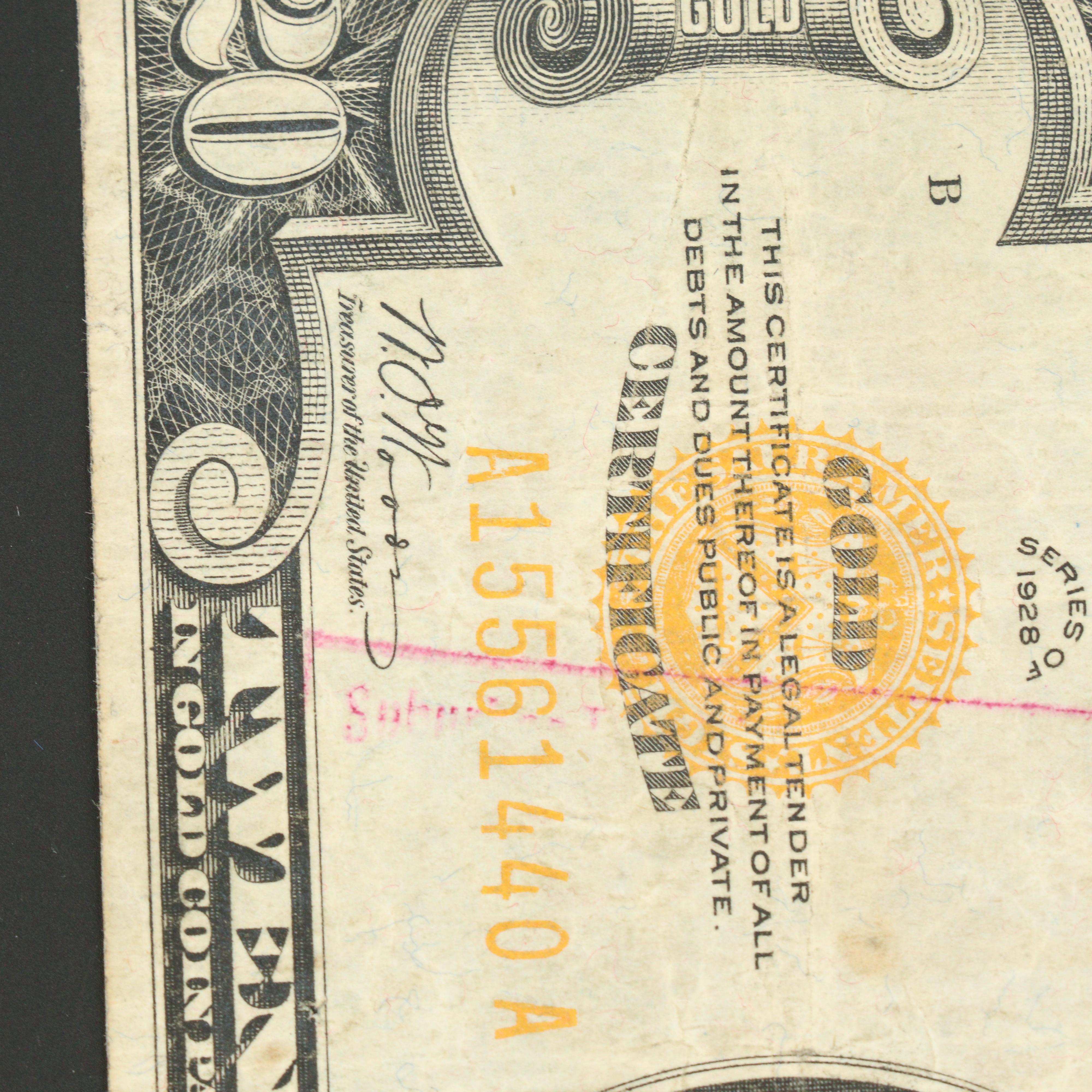 Series of 1928 Twenty Dollar Gold Certificate