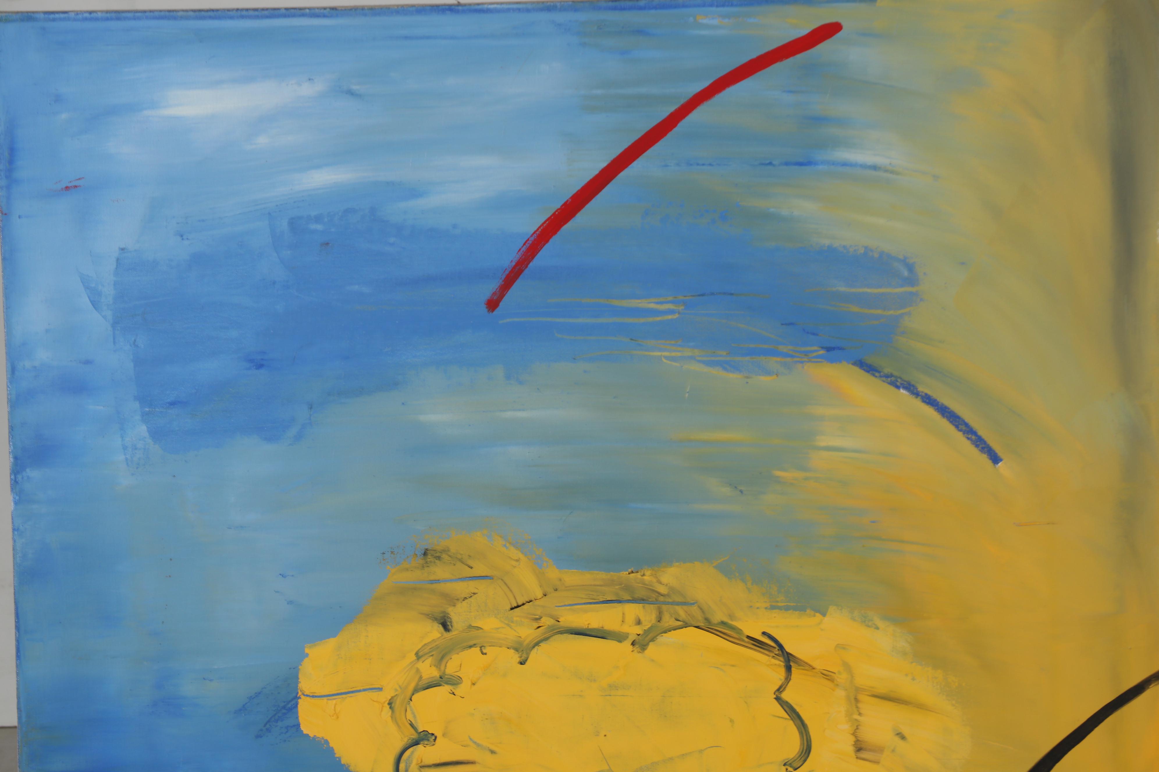 Peter Rappoli 1969 Abstract Oil Painting "Libation"