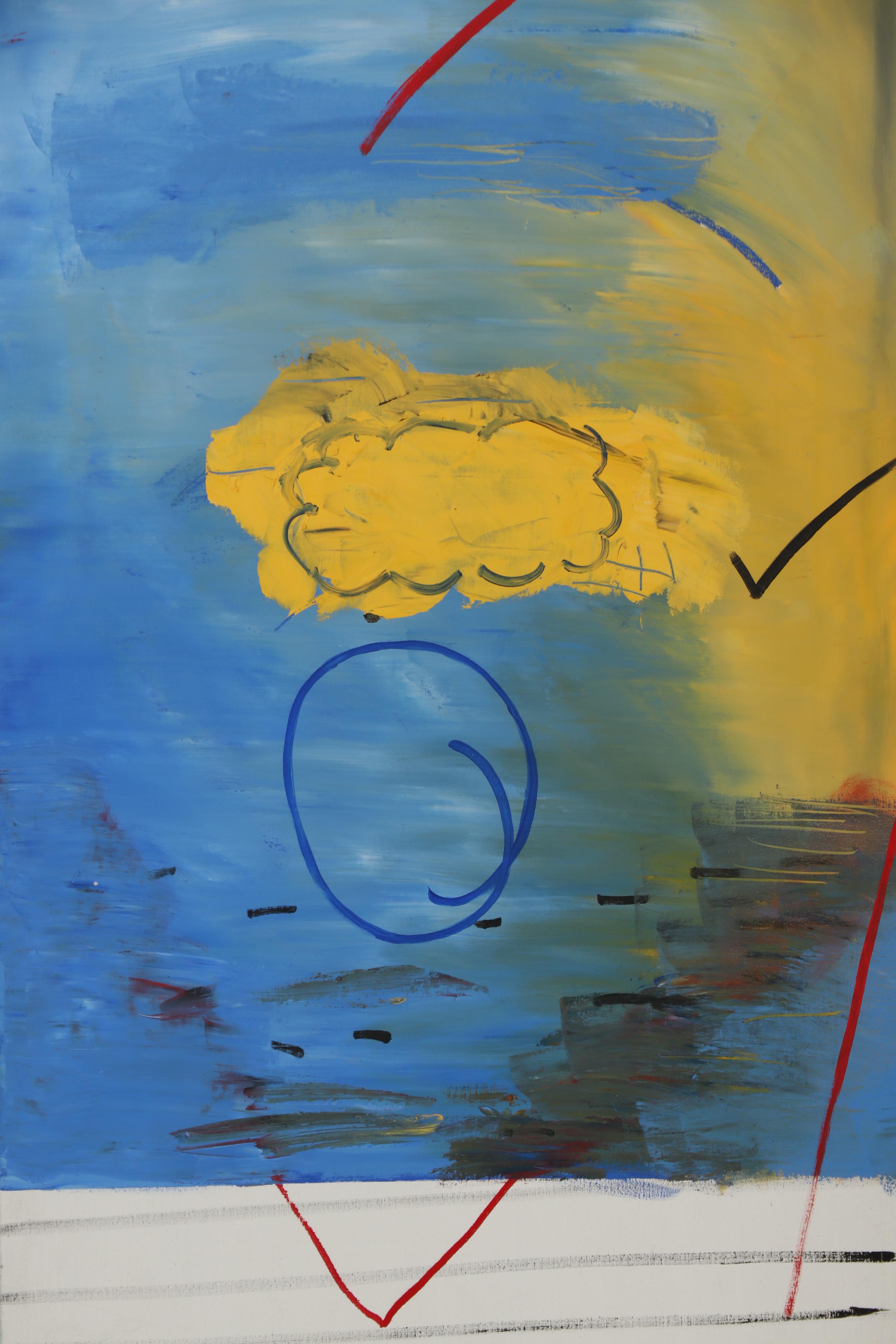 Peter Rappoli 1969 Abstract Oil Painting "Libation"