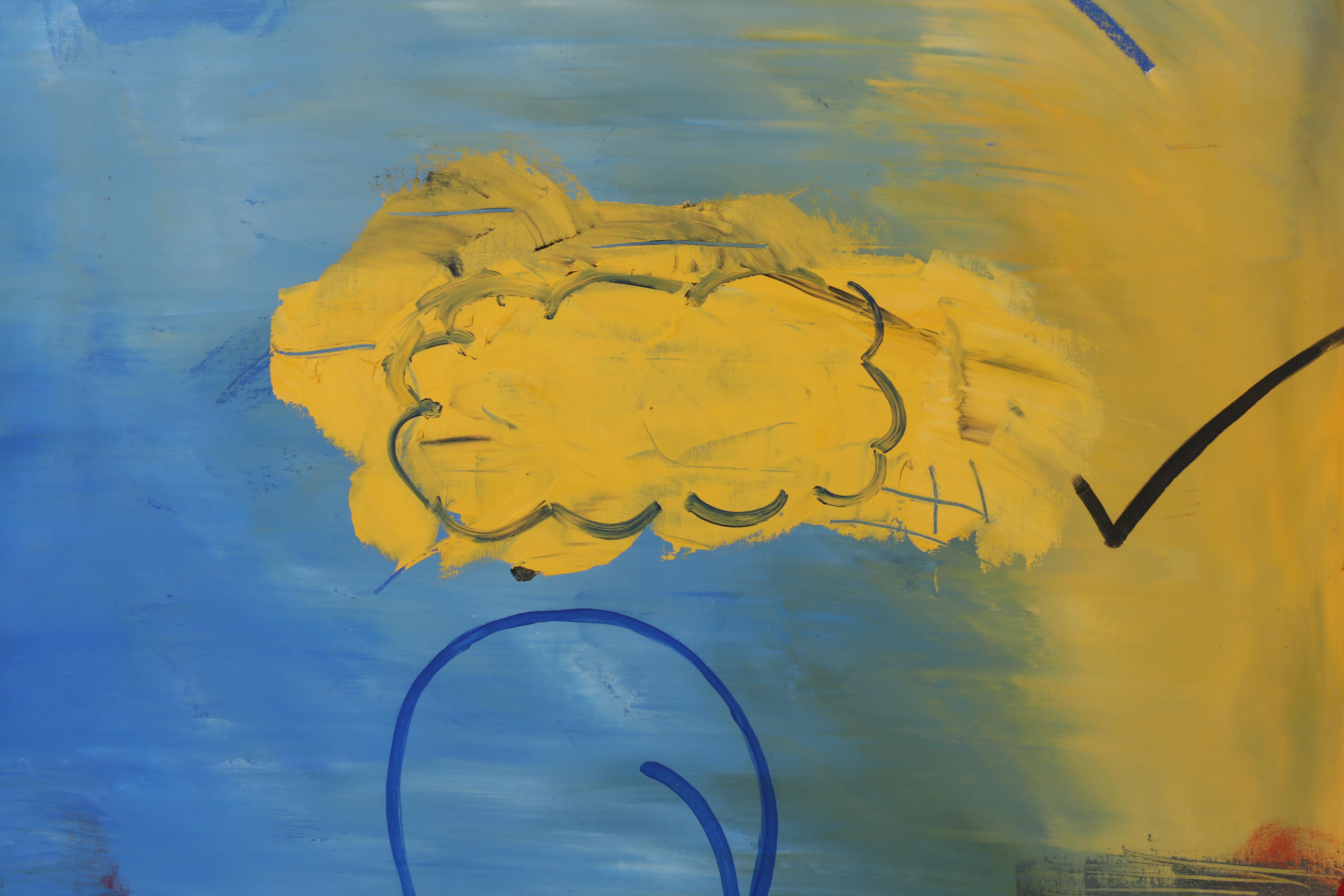 Peter Rappoli 1969 Abstract Oil Painting "Libation"