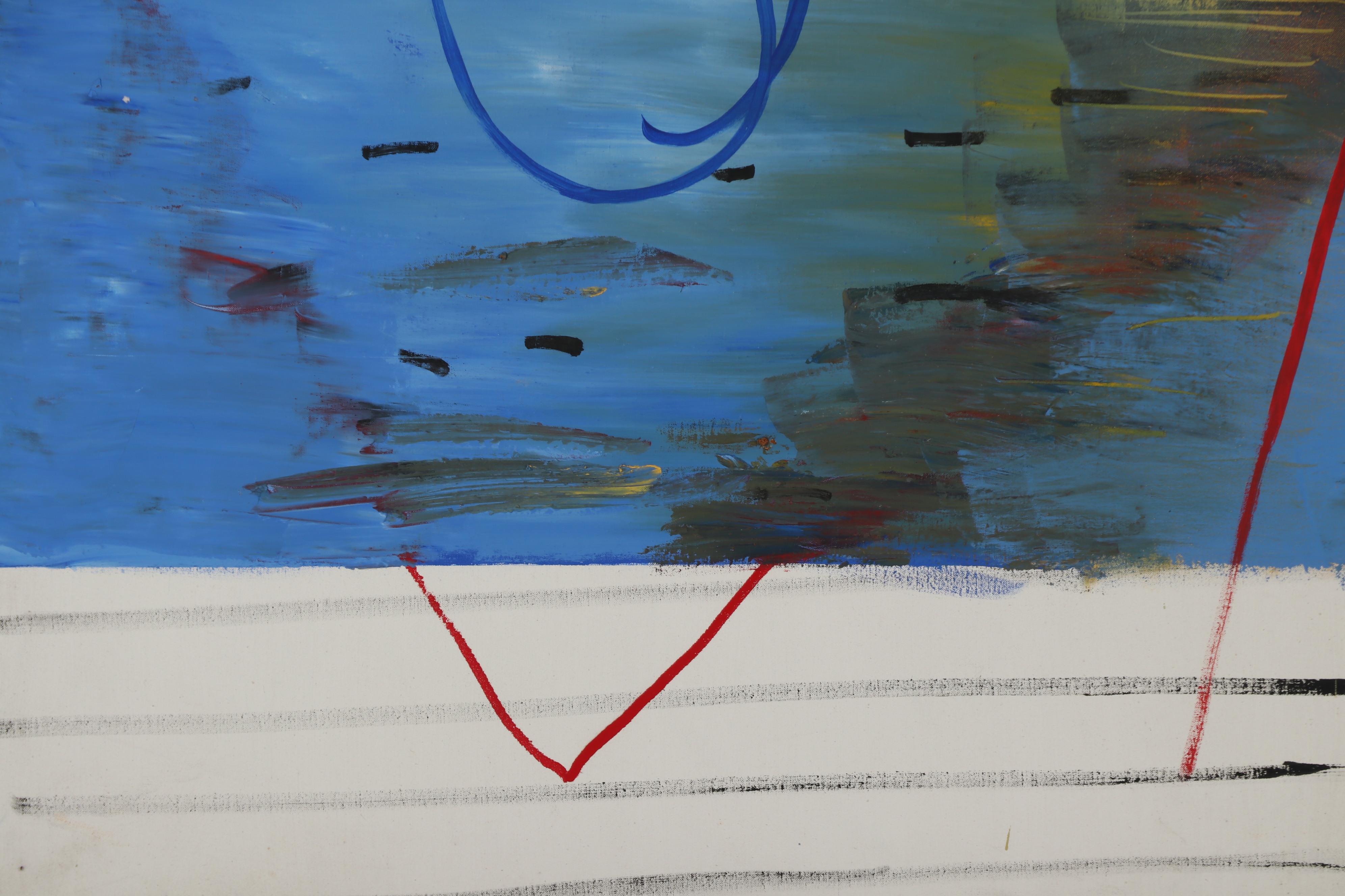 Peter Rappoli 1969 Abstract Oil Painting "Libation"