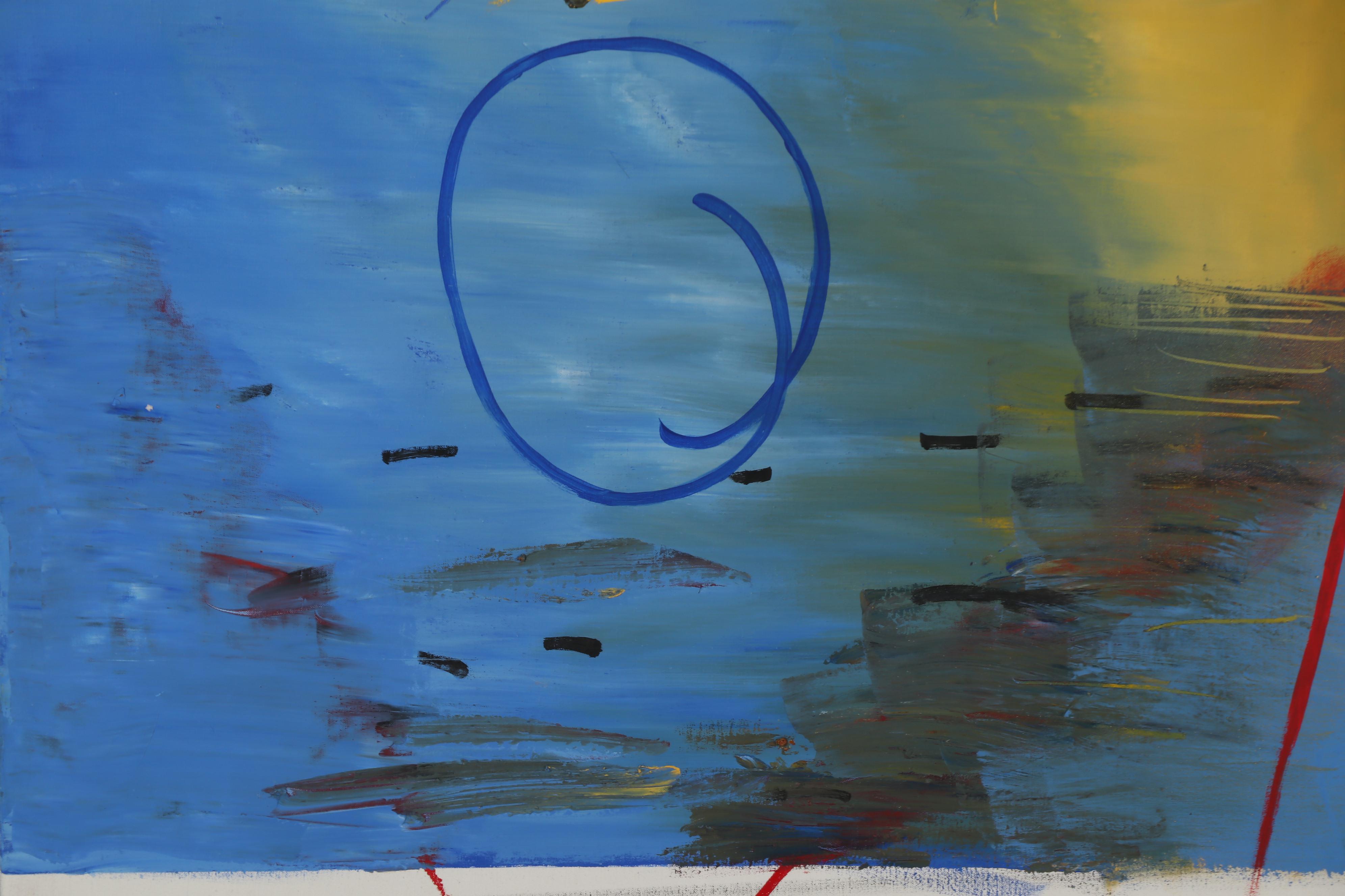 Peter Rappoli 1969 Abstract Oil Painting "Libation"