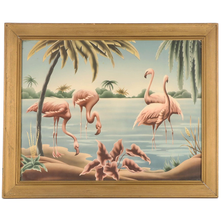 Late 20th Century Giclée of Flamingos