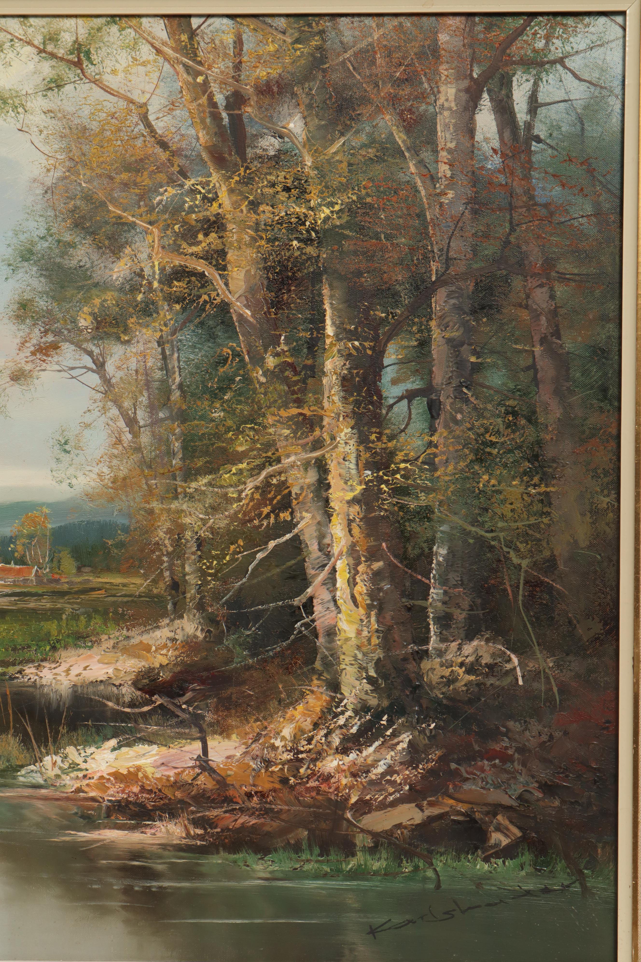 Joseph Karlsbader Rural Landscape Oil Painting