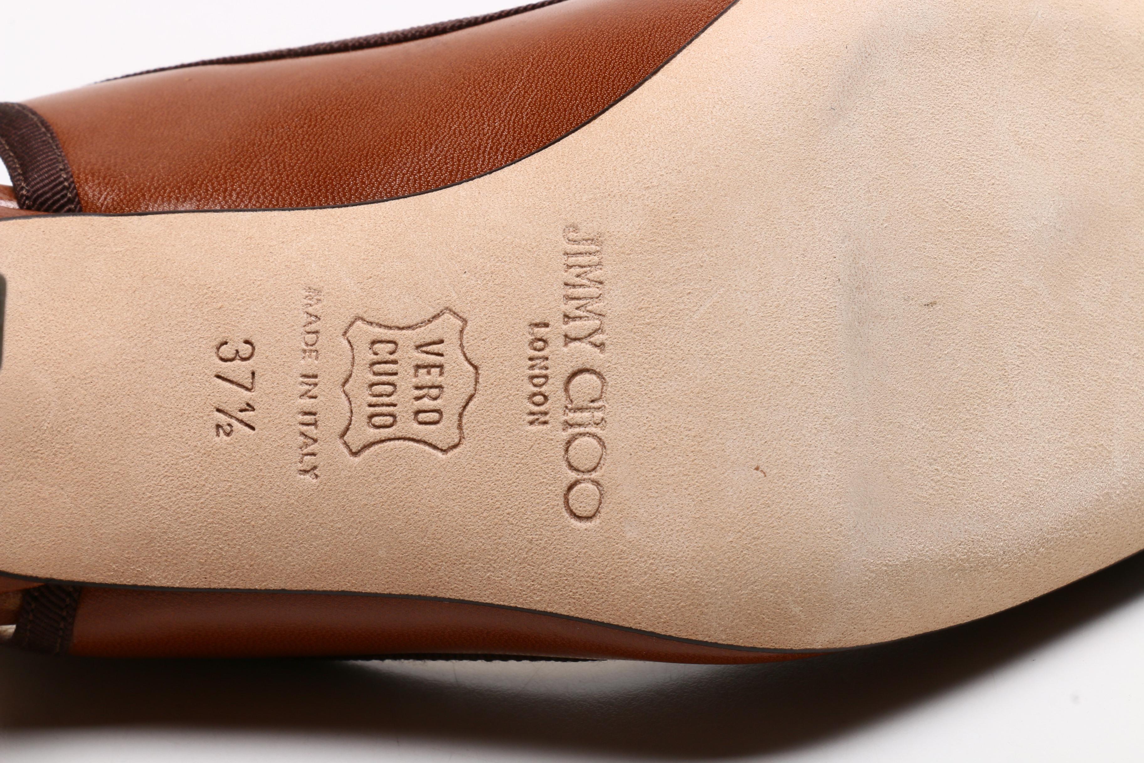 Jimmy Choo Brown Leather Slingback Heels