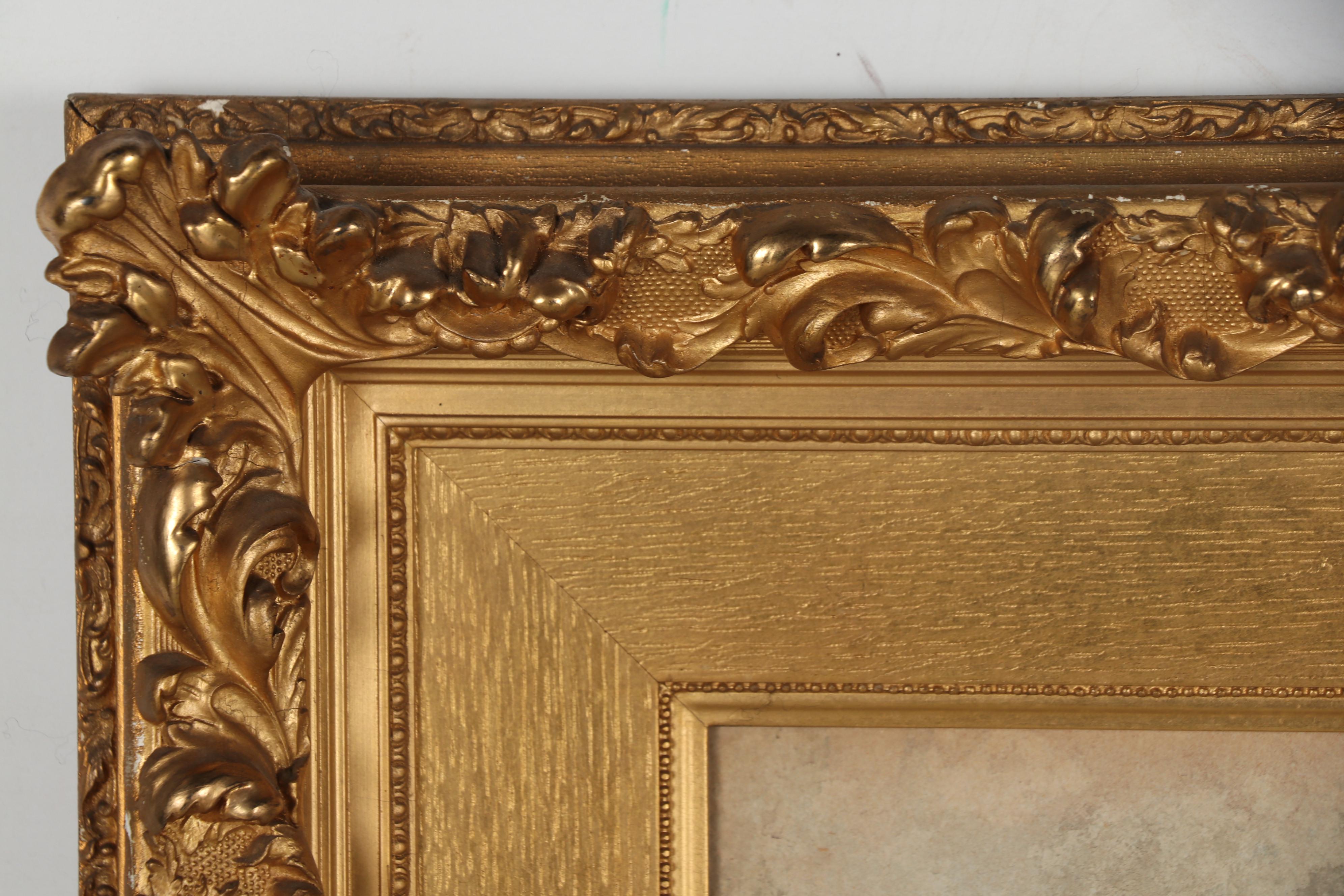 Augusto Daini Genre Scene Watercolor Painting of Friar