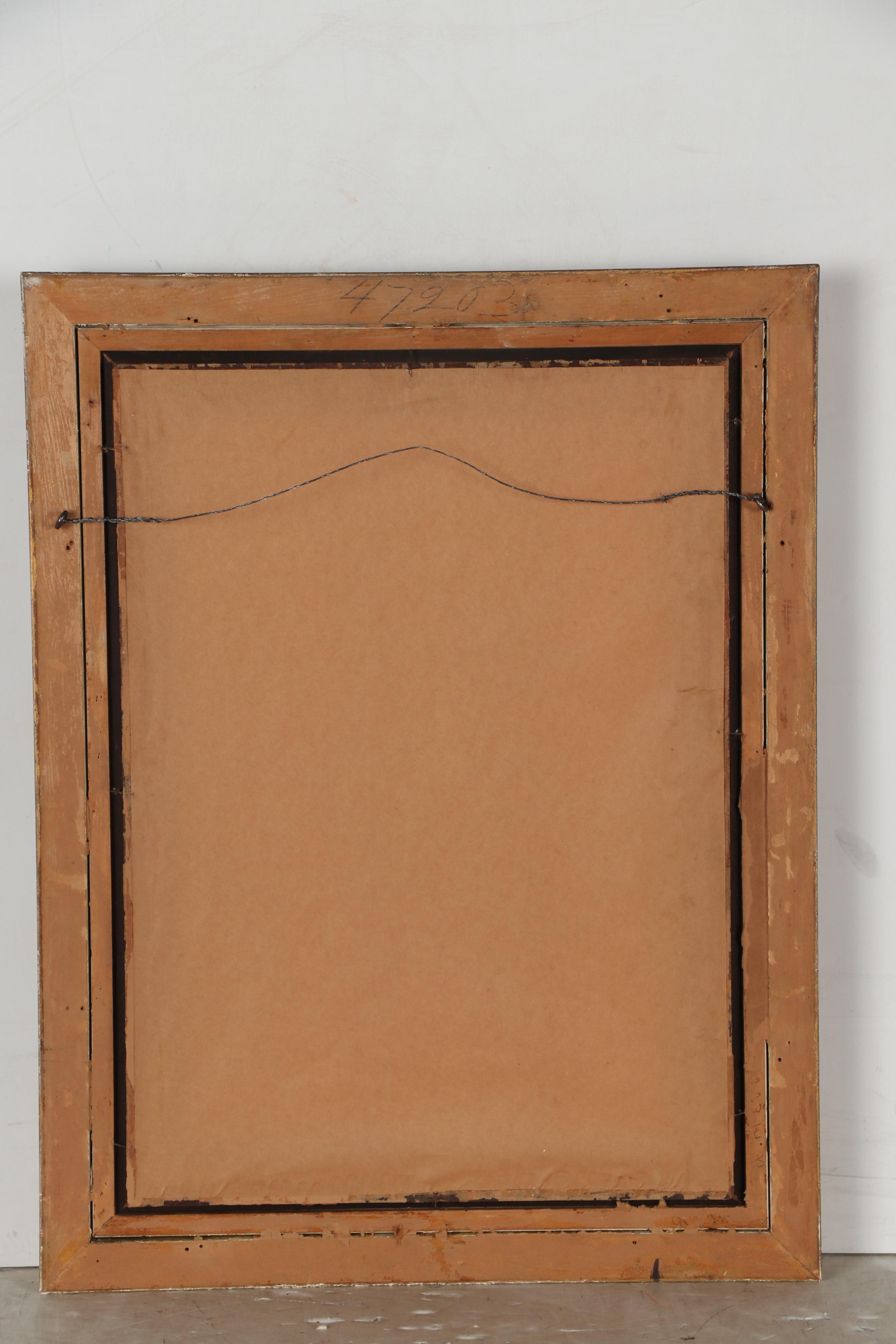 Augusto Daini Genre Scene Watercolor Painting of Friar