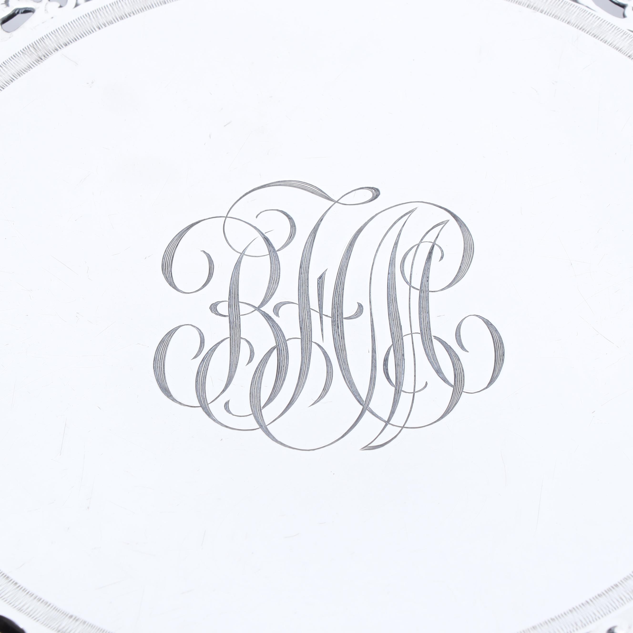 Roger Williams Rococo Sterling Silver Cake Stand