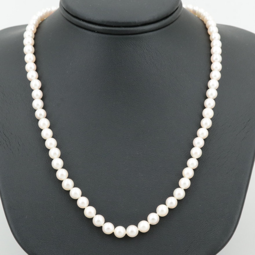 14K Yellow Gold Cultured Pearl Necklace