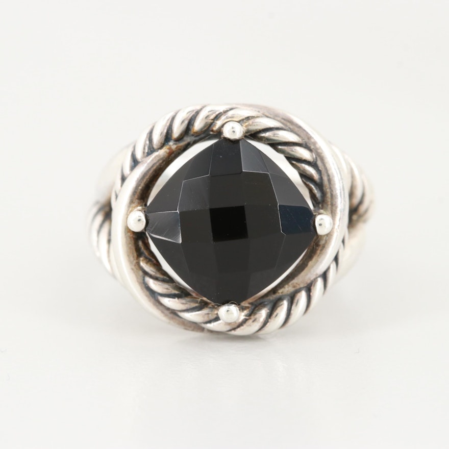 David Yurman 'Infinity' Sterling Silver Black Onyx Ring