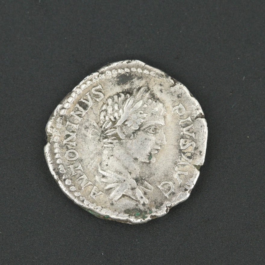 Ancient Roman Antoninus Pius Silver Denarius Coin, Circa 128-161 AD