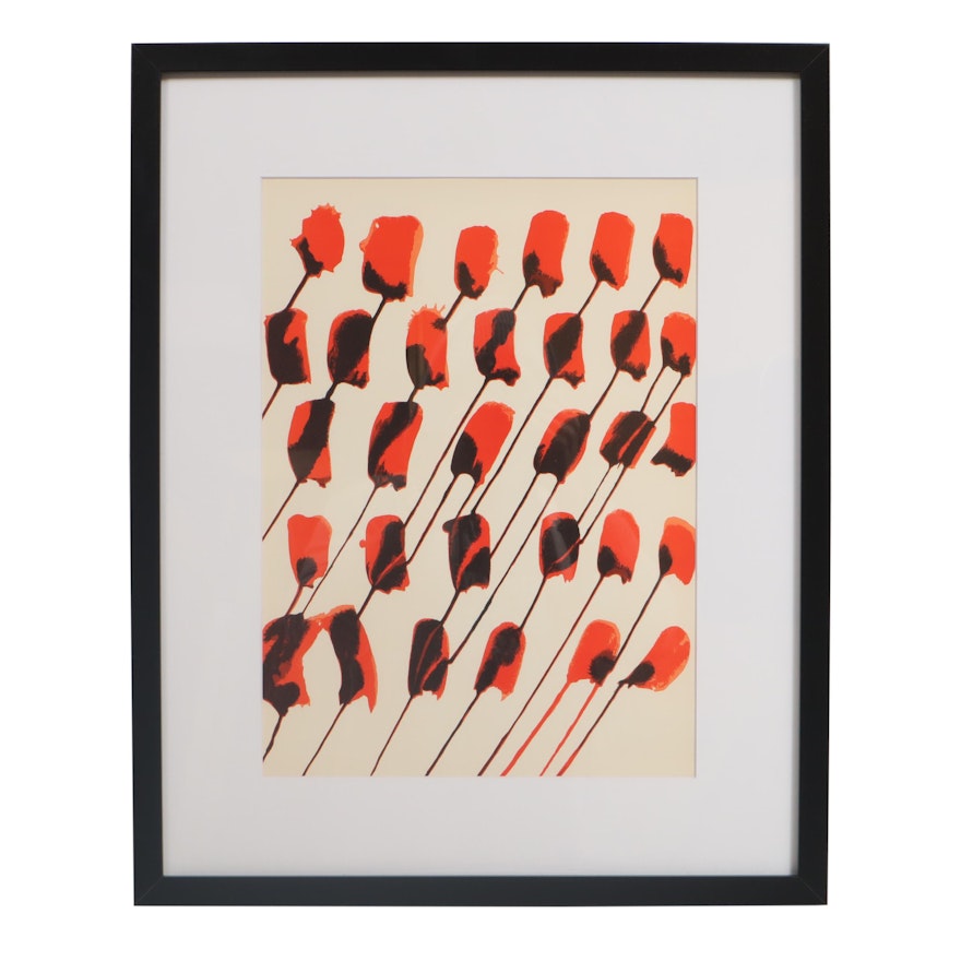 Alexander Calder Color Lithograph "Roses" for "Derrière le Miroir"