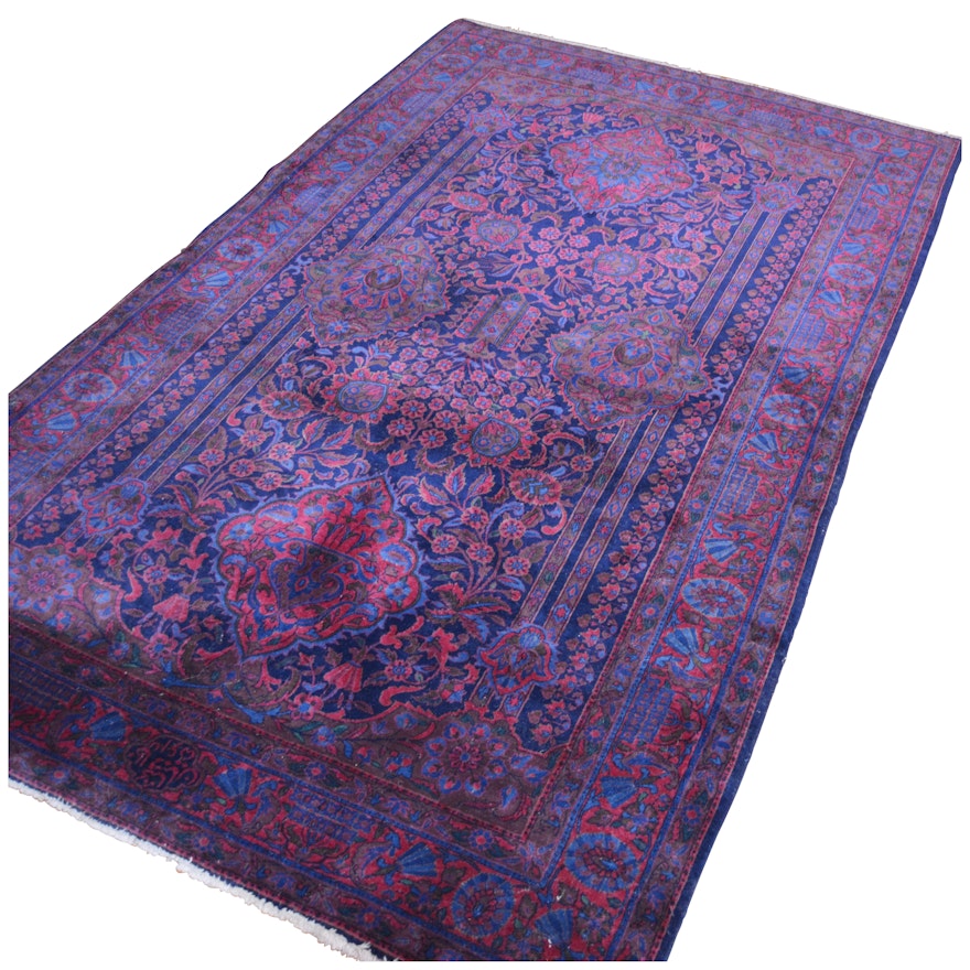 Hand-Knotted Overdyed Persian Style Wool Area Rug