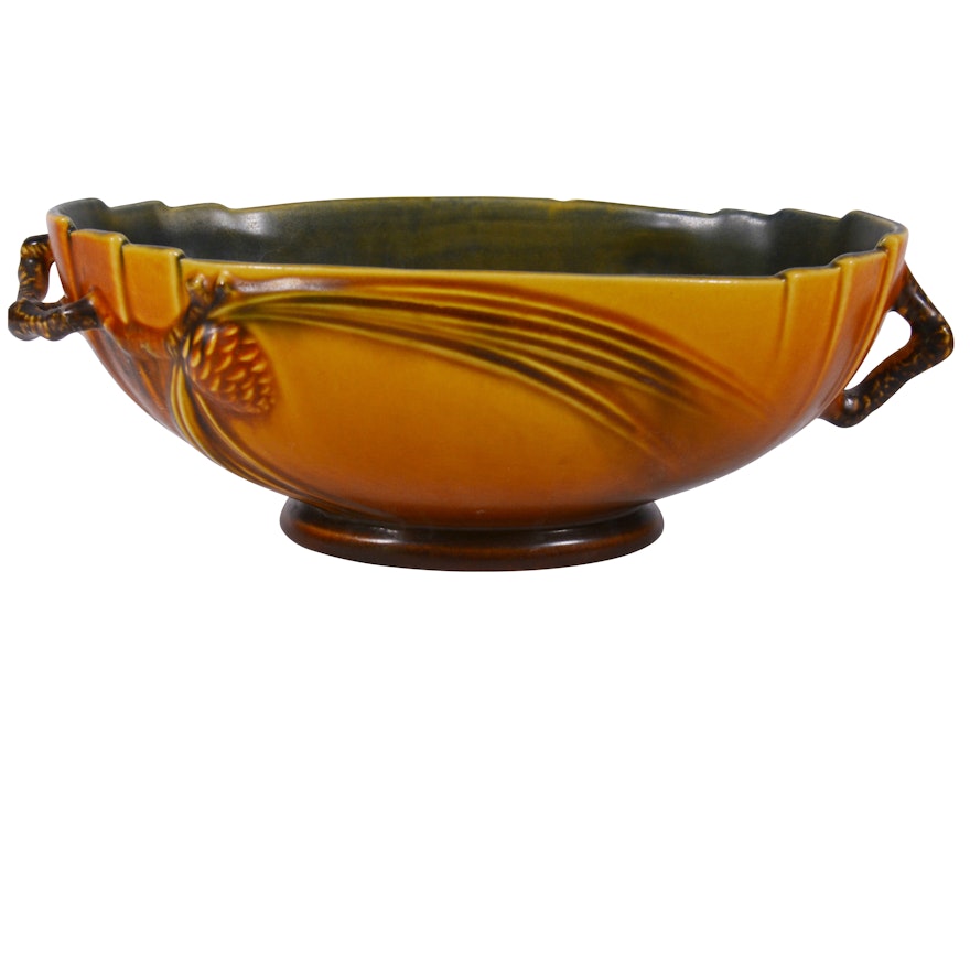 Roseville Pottery "Pine Cone" Console Bowl, 1930s