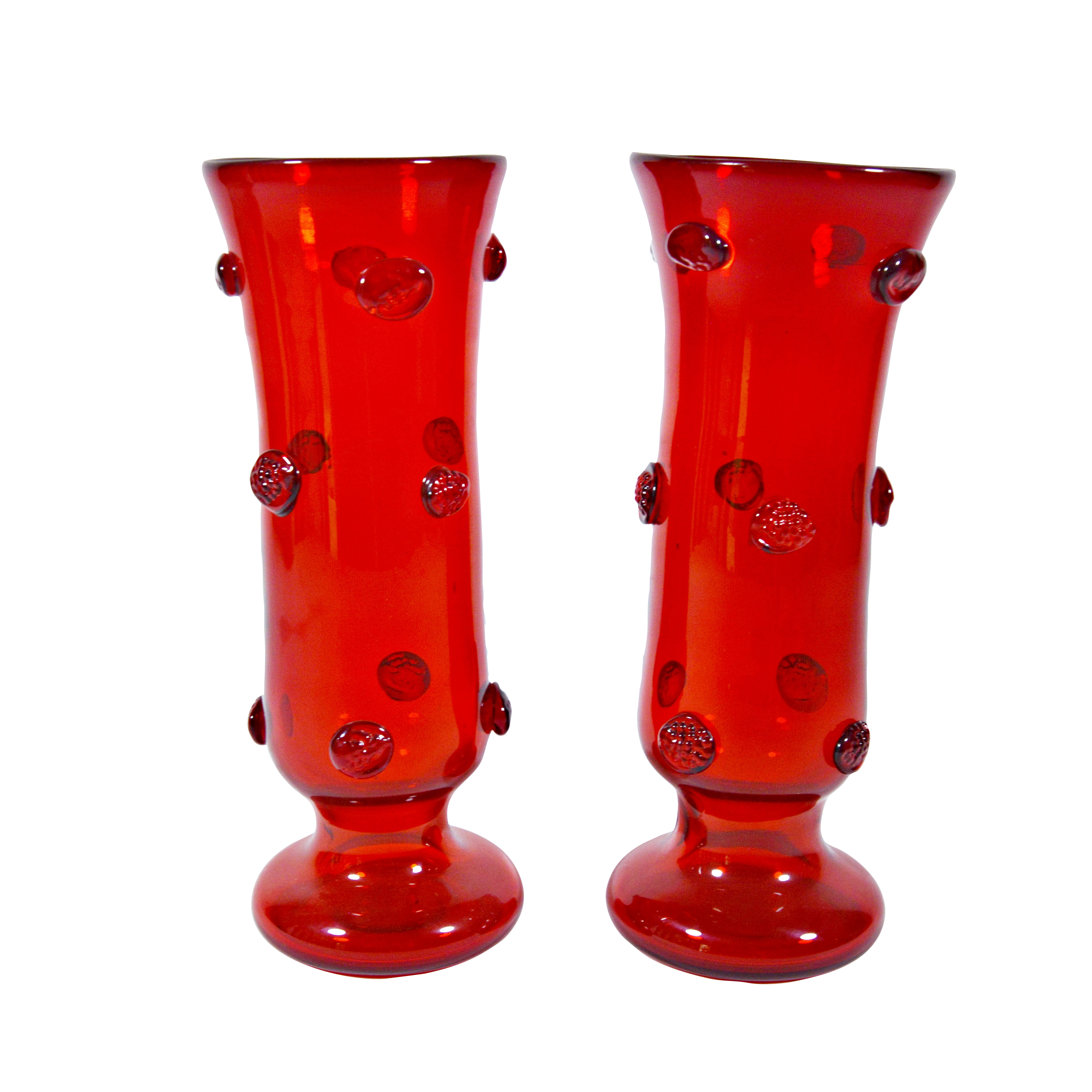 Red Art Glass Vases