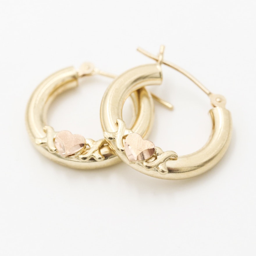 14K Yellow Gold Hoop Earrings