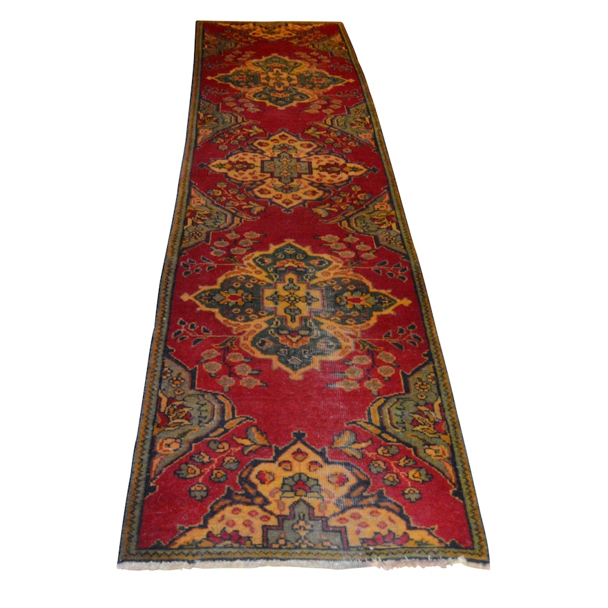 Hand-Knotted Persian Tabriz Style Wool Carpet Runner