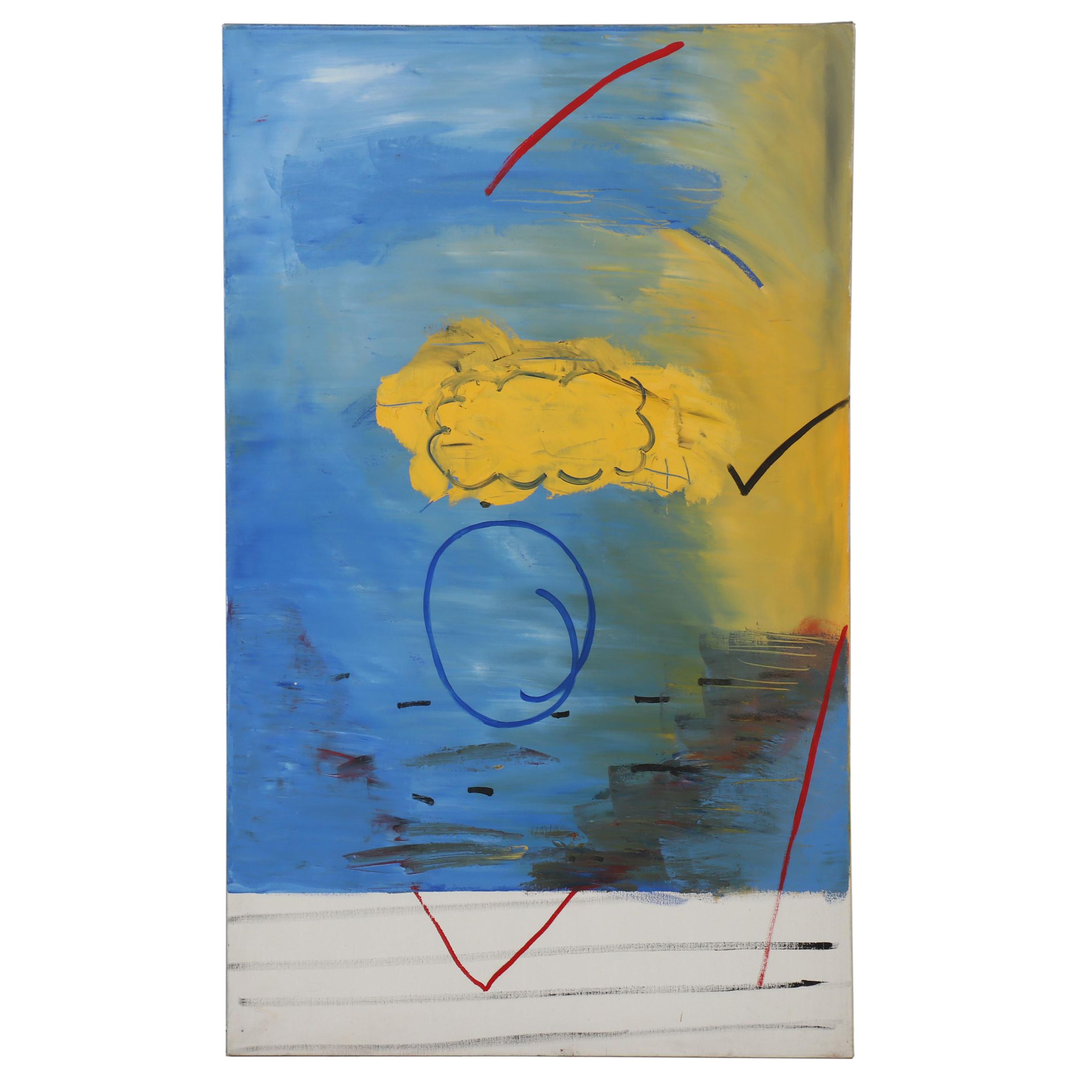 Peter Rappoli 1969 Abstract Oil Painting "Libation"