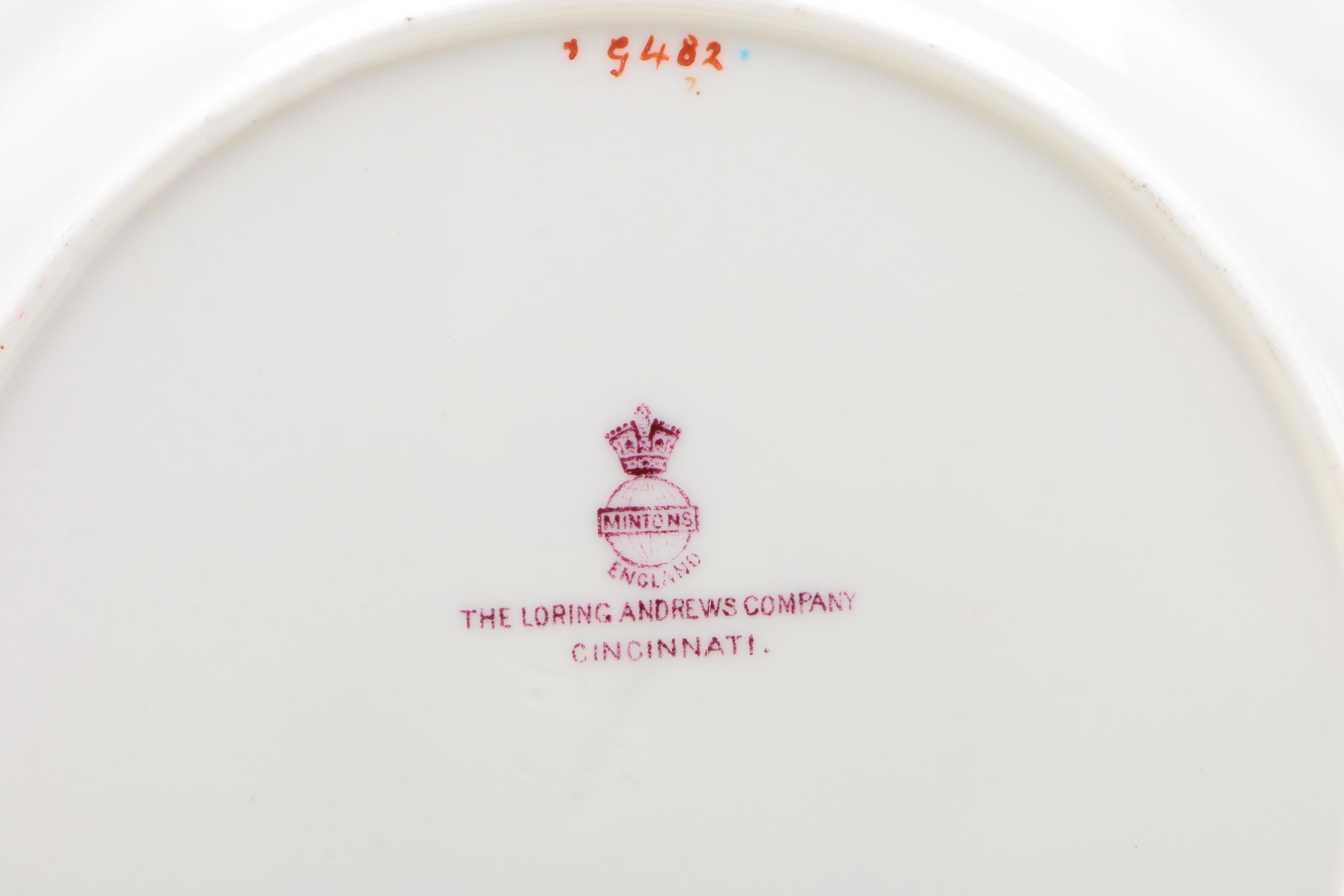 Minton Porcelain Dessert Service, Sold Through Loring Andrews, Cincinnati