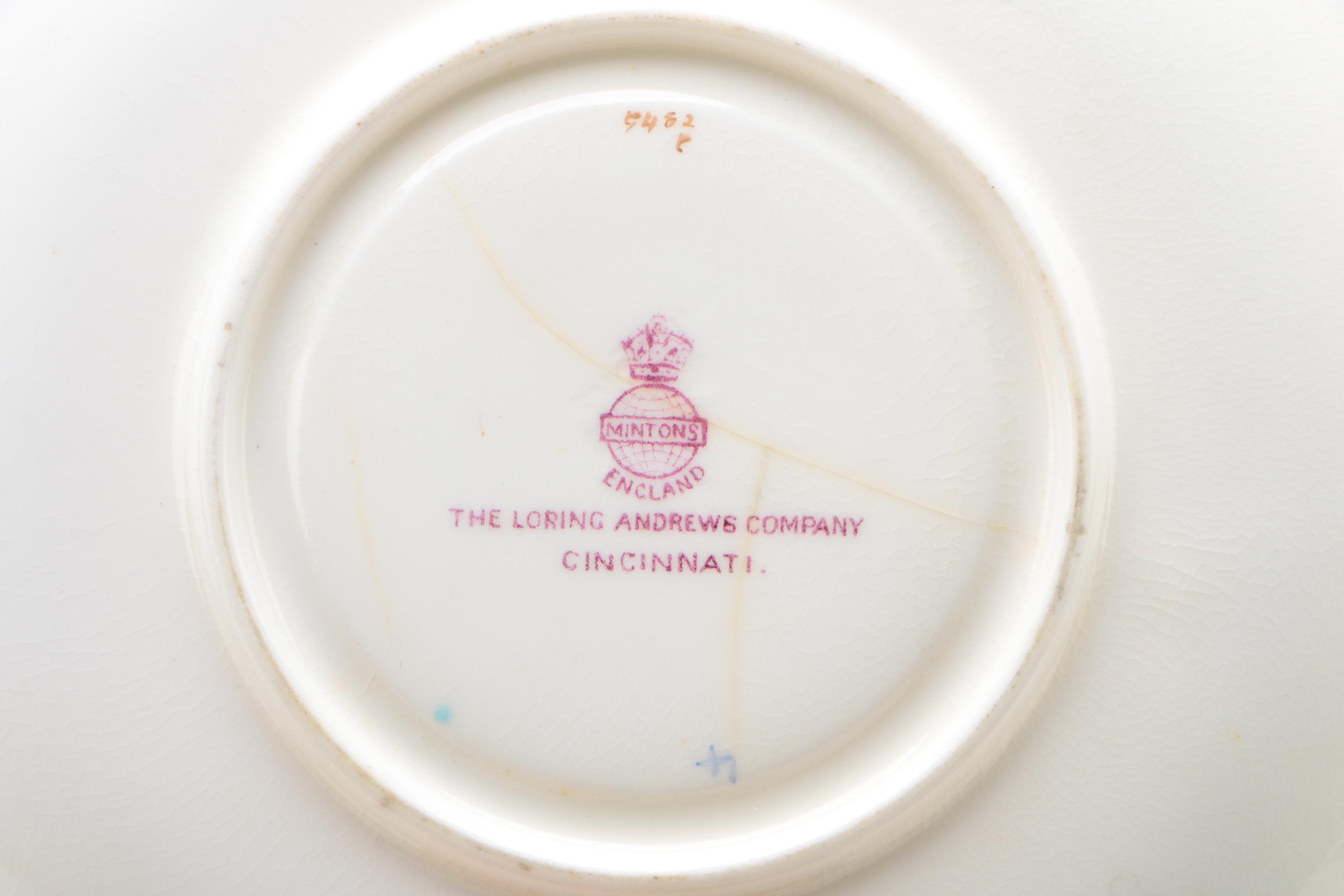 Minton Porcelain Dessert Service, Sold Through Loring Andrews, Cincinnati