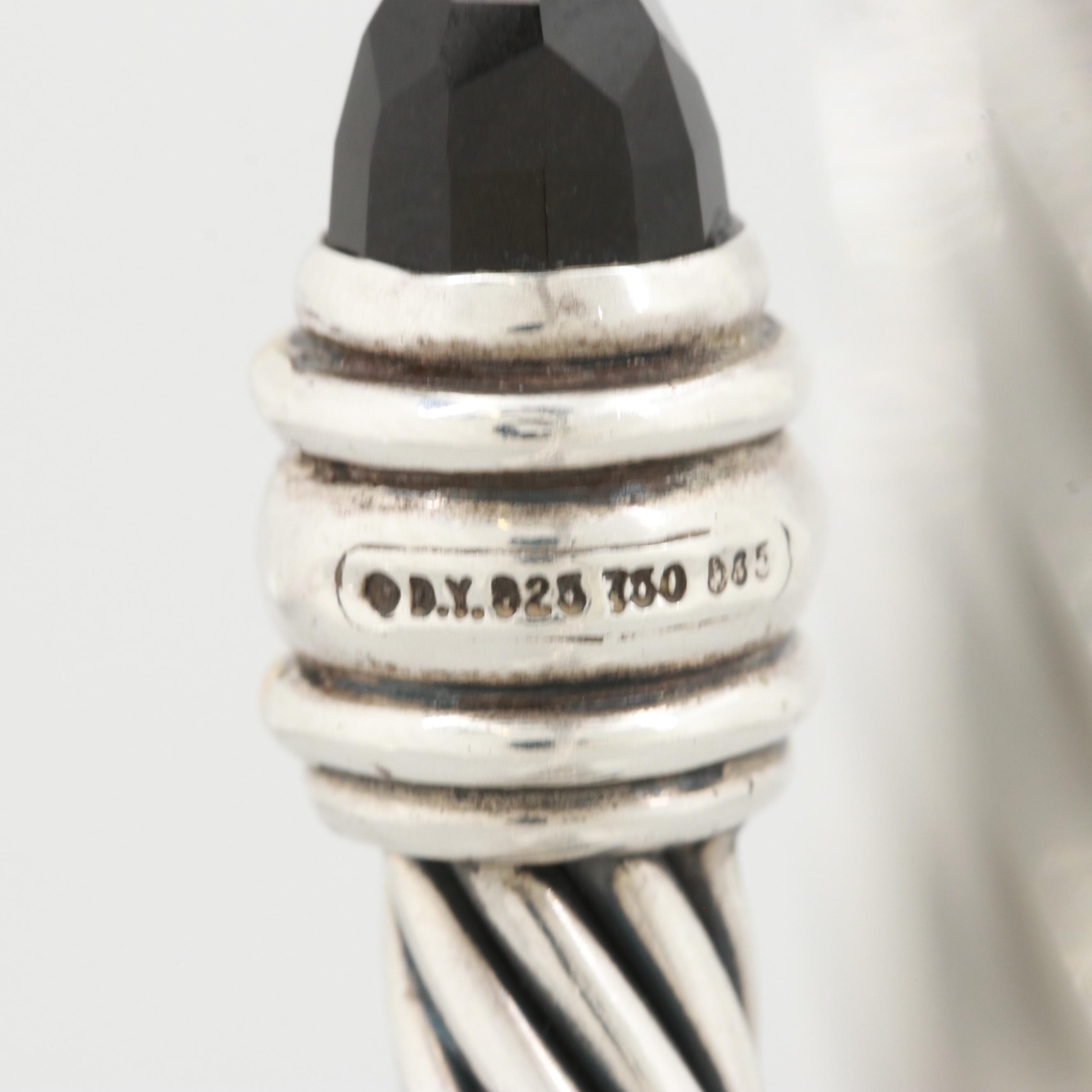 David Yurman Sterling Black Onyx and Blue Topaz Cuff Bracelet with 14K Accents