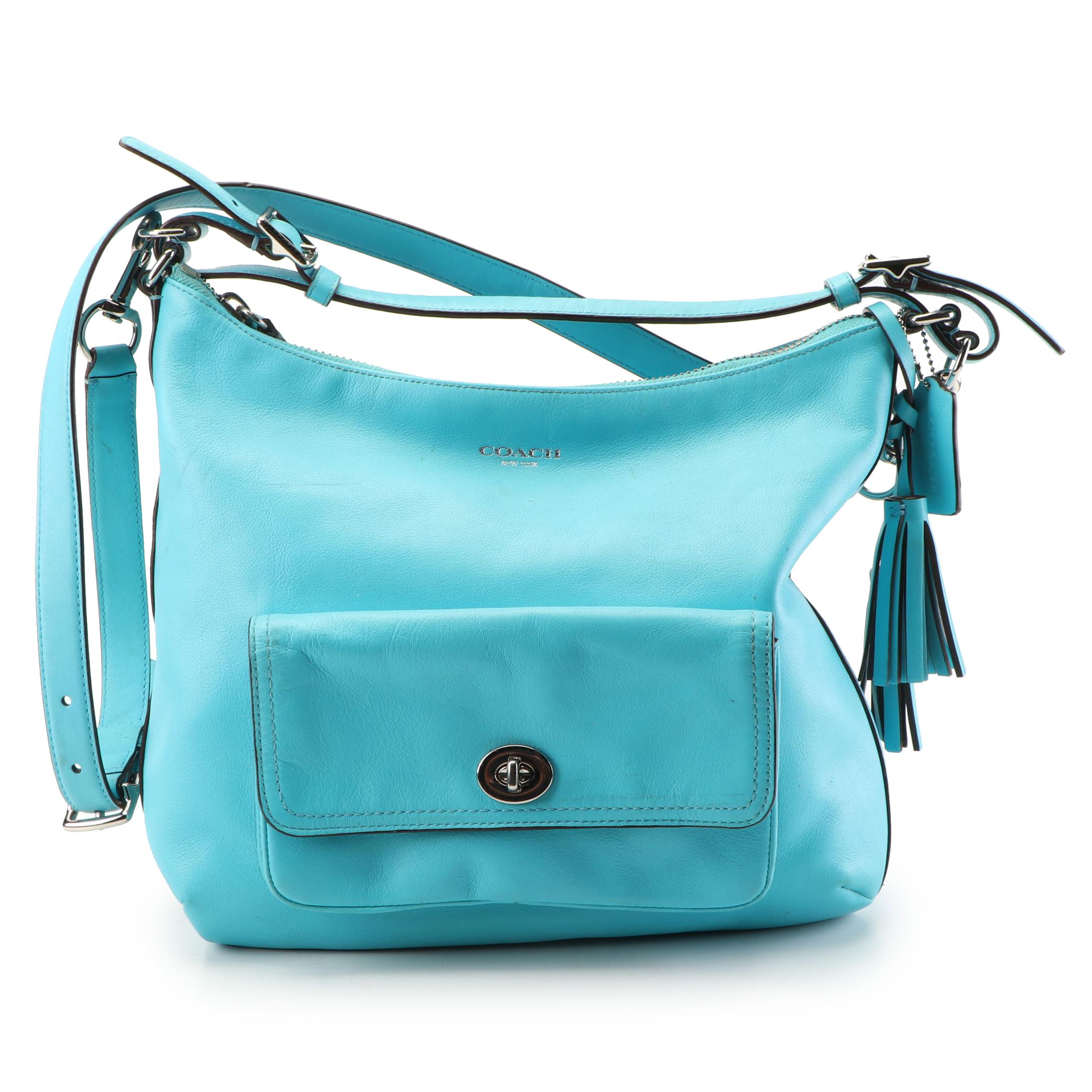 Coach New York Legacy Courtenay Robin Egg Blue Leather Hobo Crossbody Bag