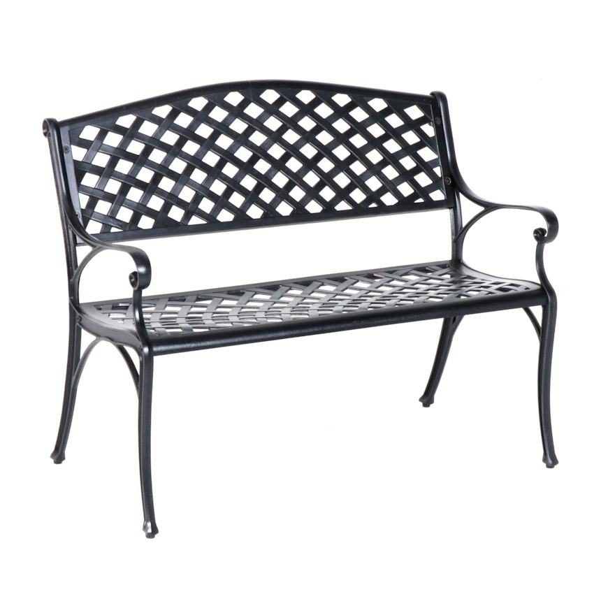 Contemporary Metal Patio Bench